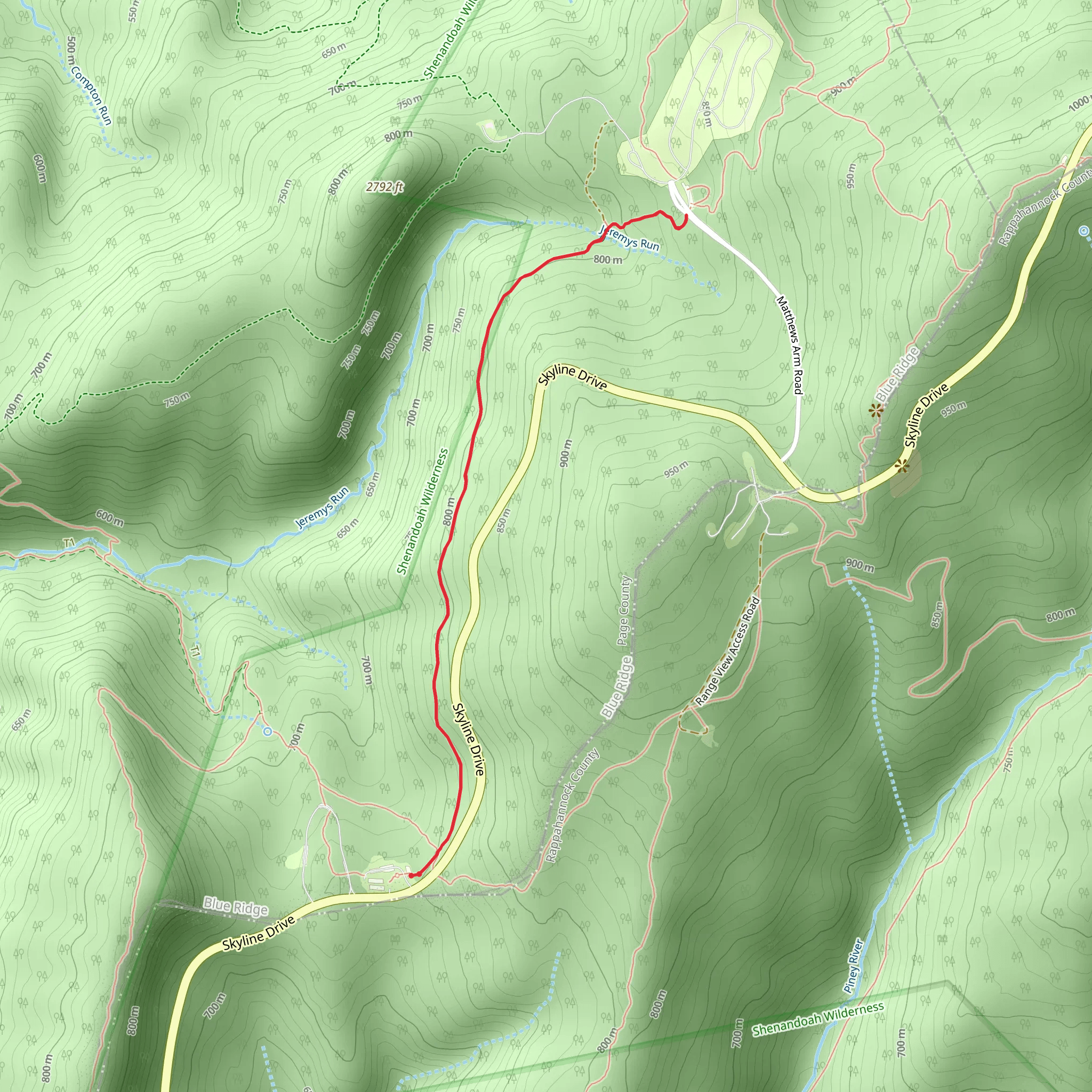 Elkwallow Trail mobile static map