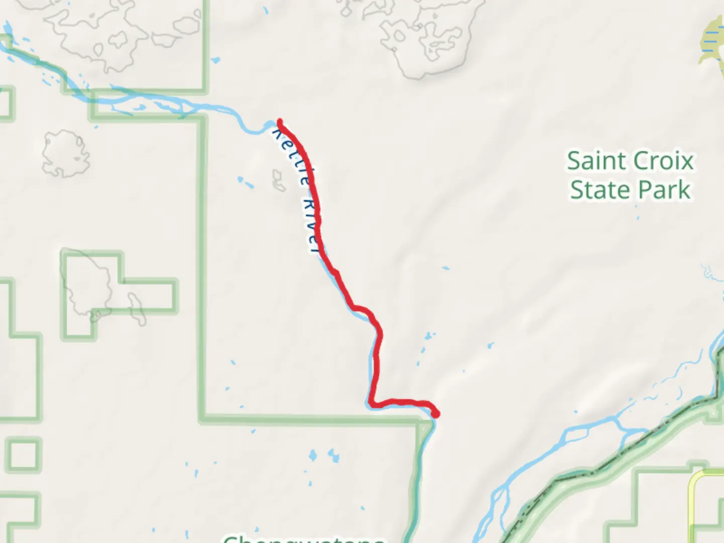An image depicting the trail Kettle River Rapids Trail - Head Of The Rapids Road and its surrounding area.