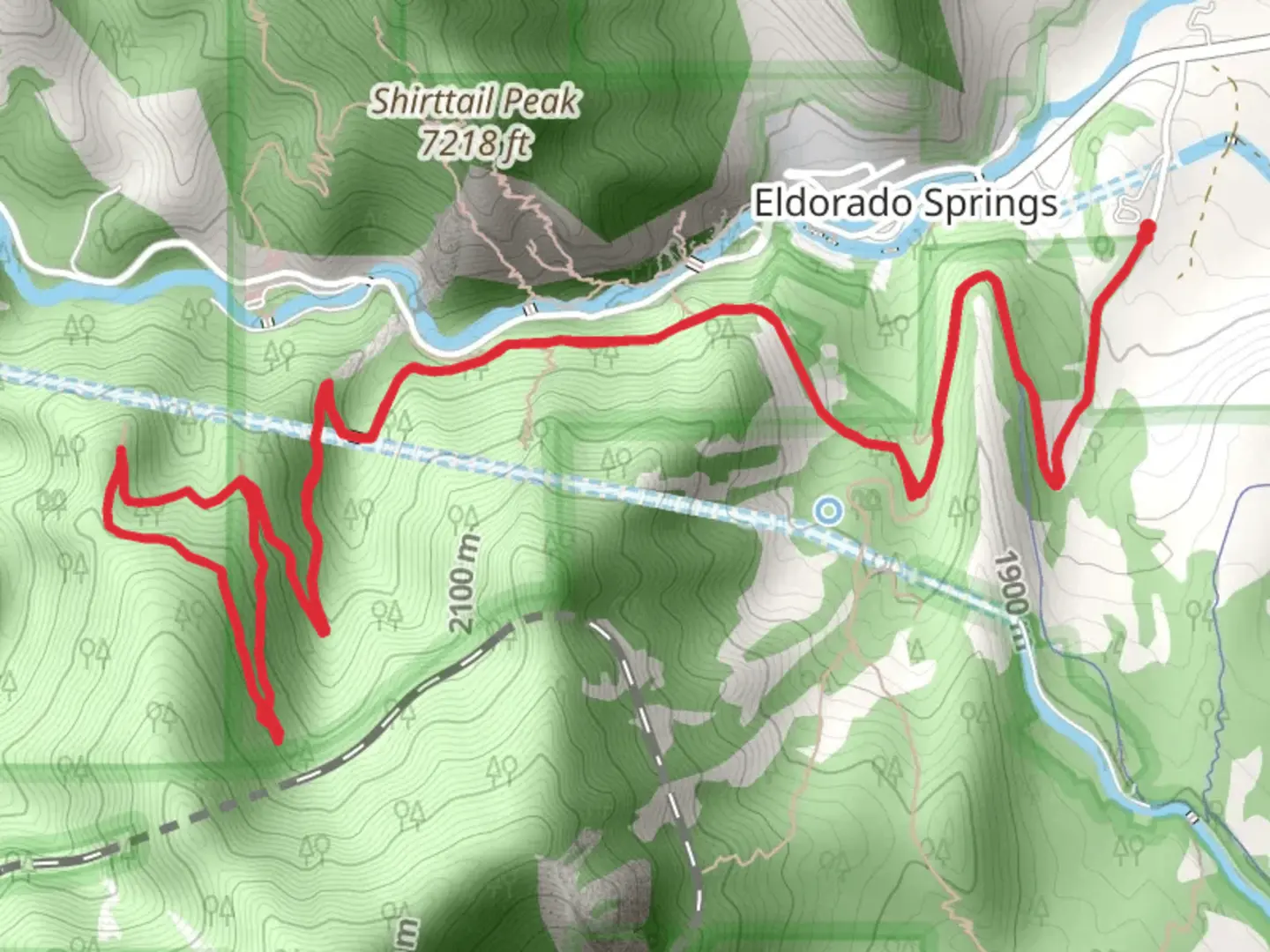 An image depicting the trail Fowler Lane and RattleSnake Gulch Trail and its surrounding area.