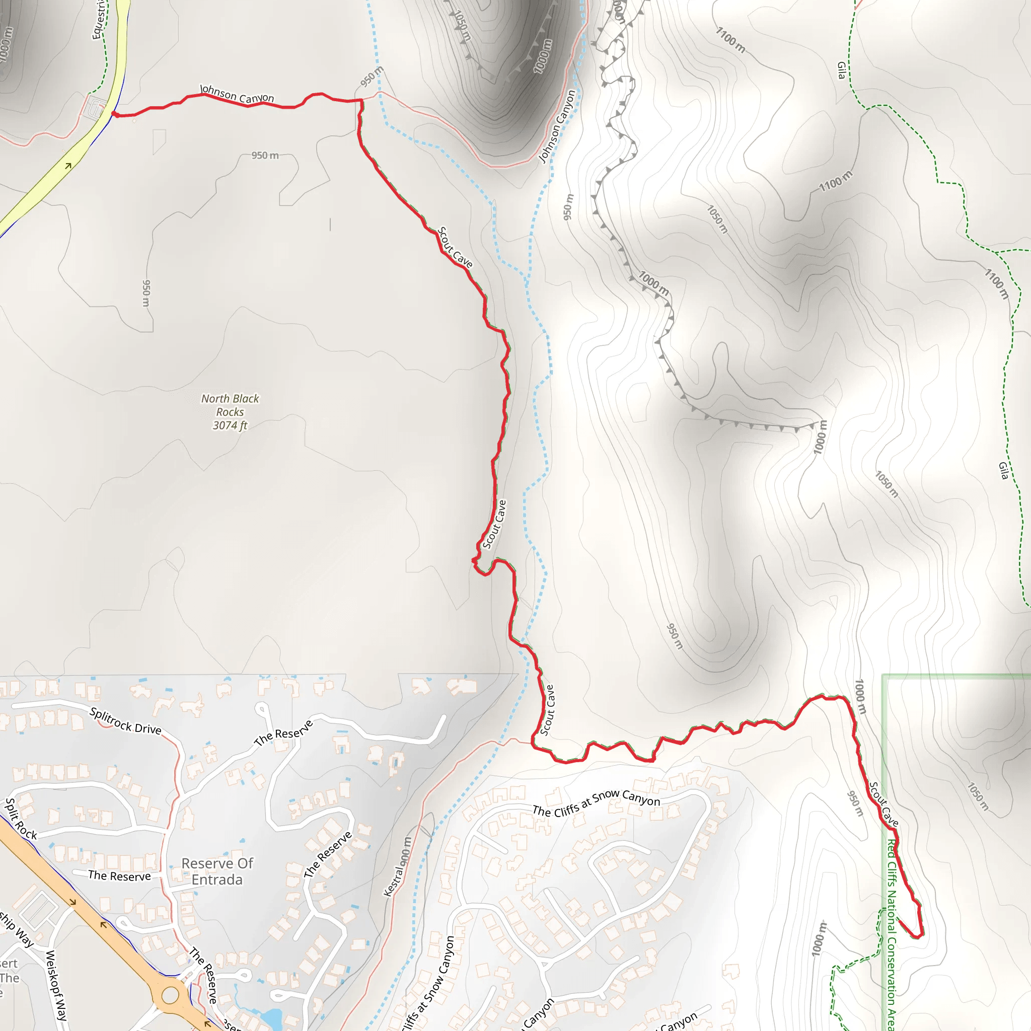 Scout Cave Trail mobile static map