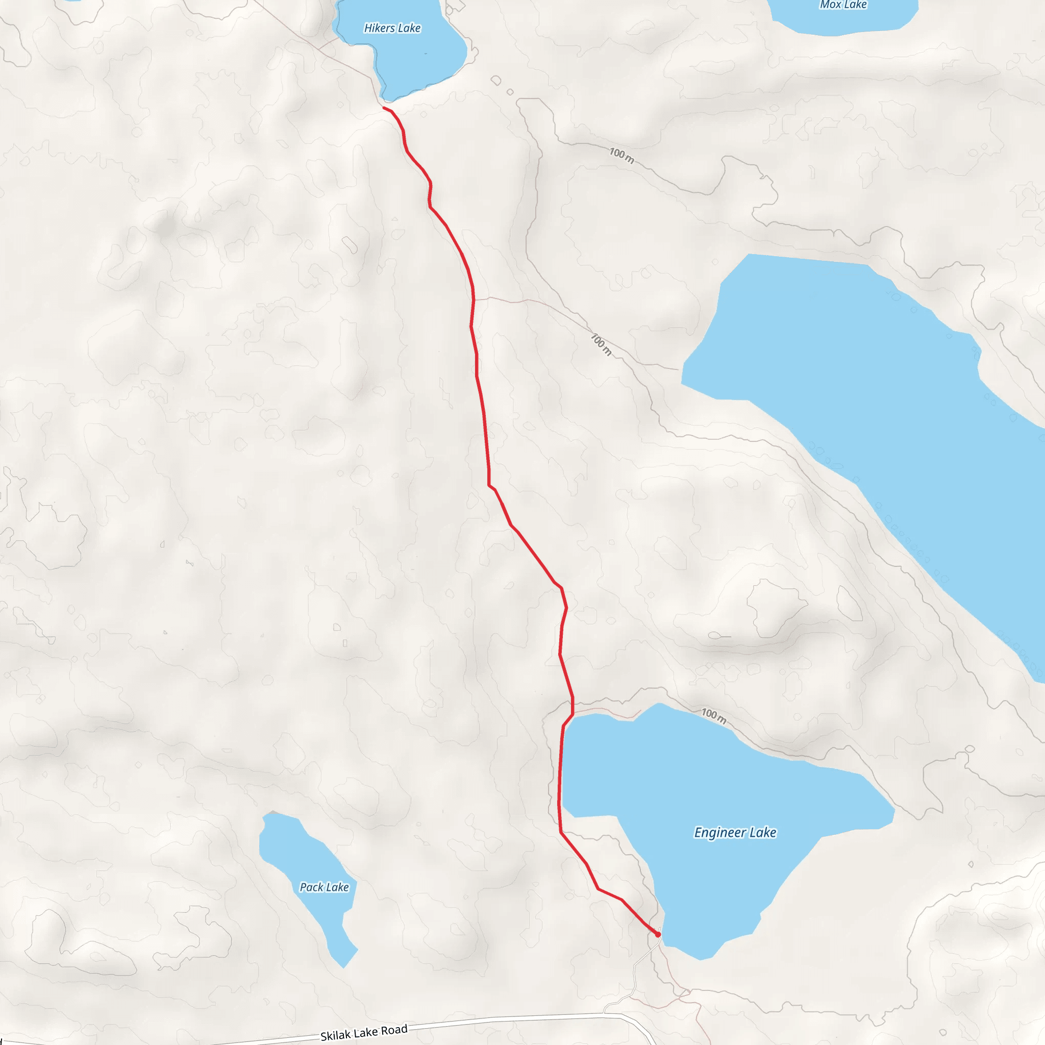 Hikers Lake via Seven Lakes Trail mobile static map