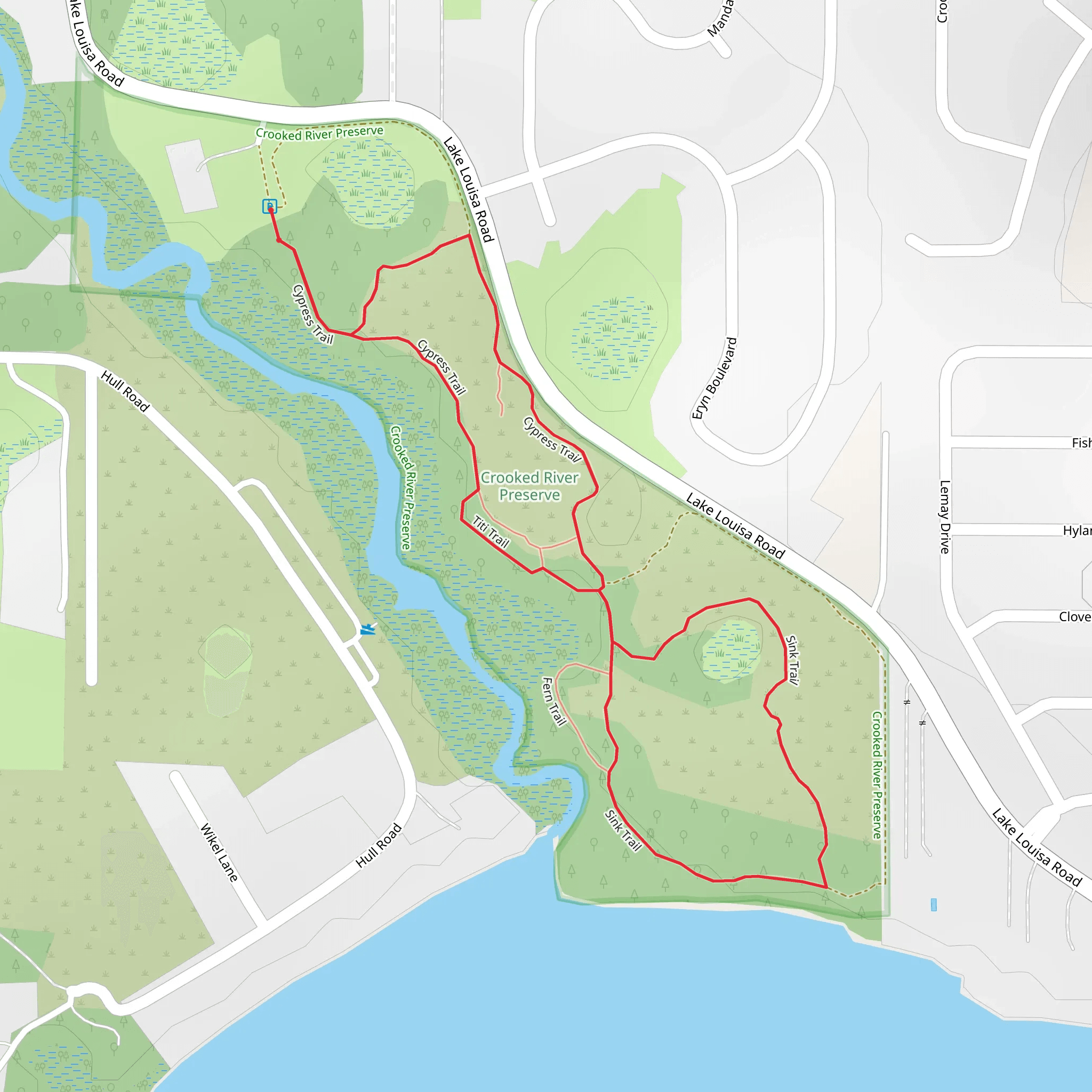 Toto Trail and Sink Trail mobile static map
