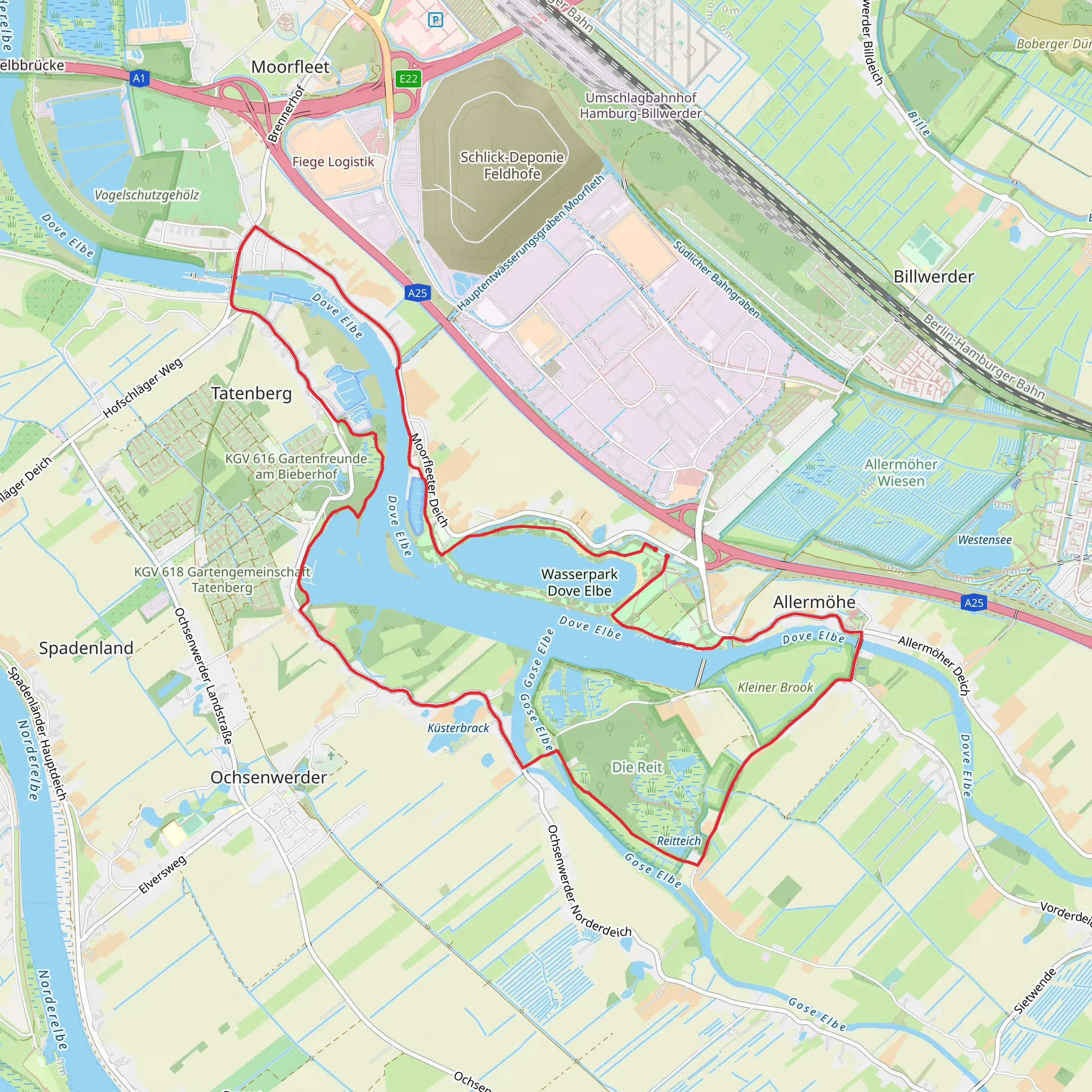 Eichbaumsee and Dove Elbe Loop mobile static map