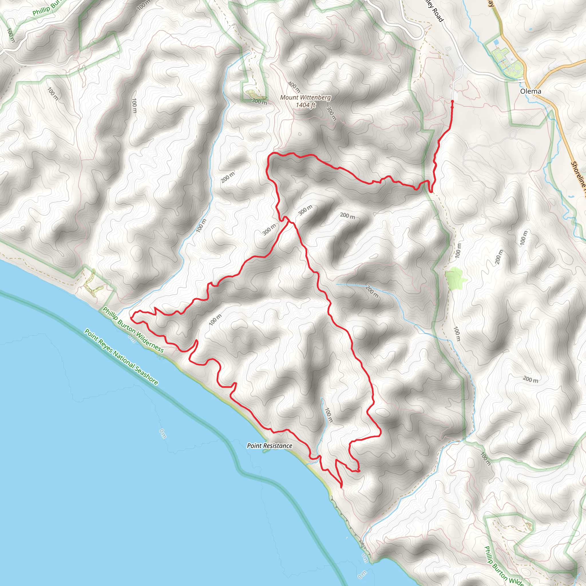 Meadow Trail and Sky Trail to Coast Trail mobile static map