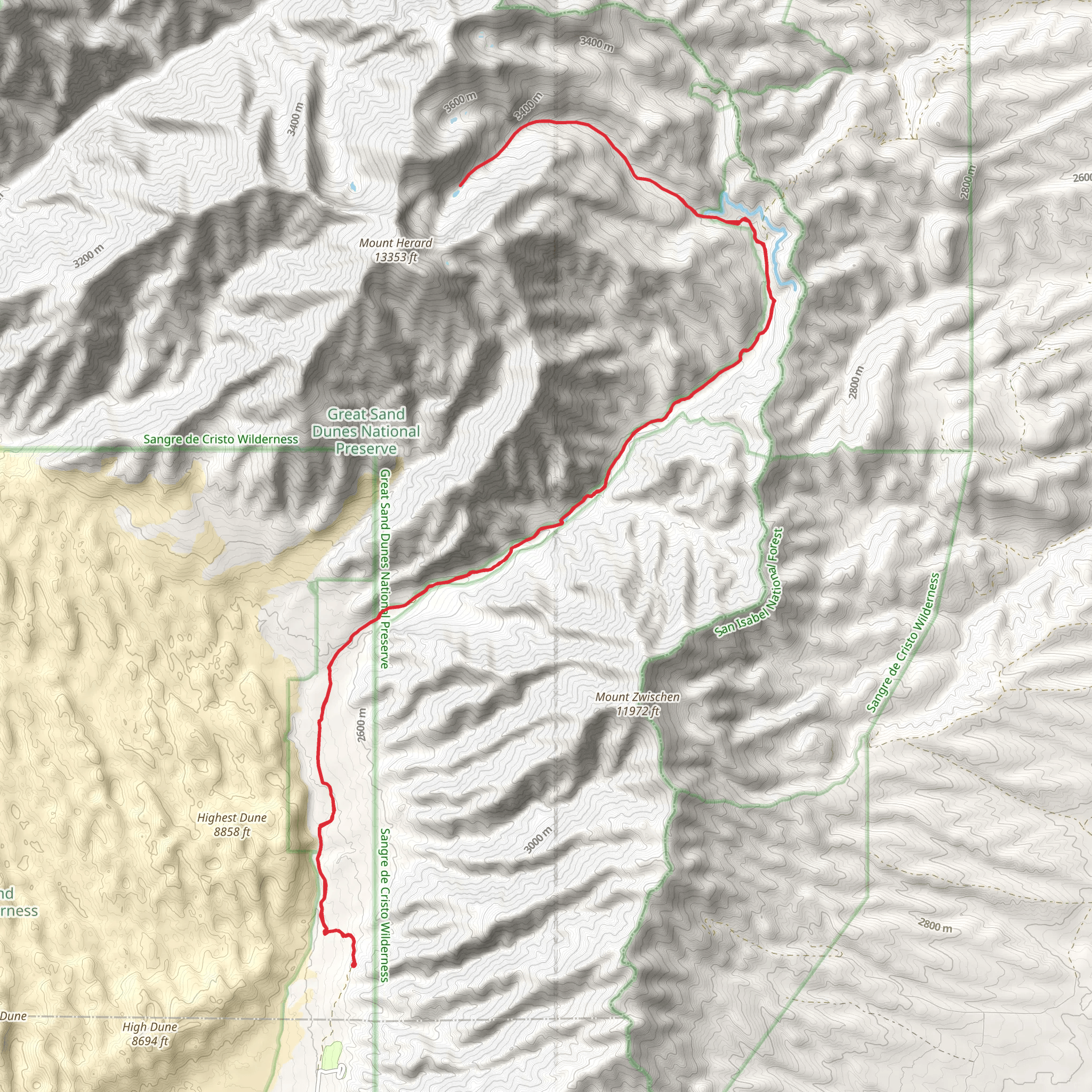 Medano Creek Trail mobile static map