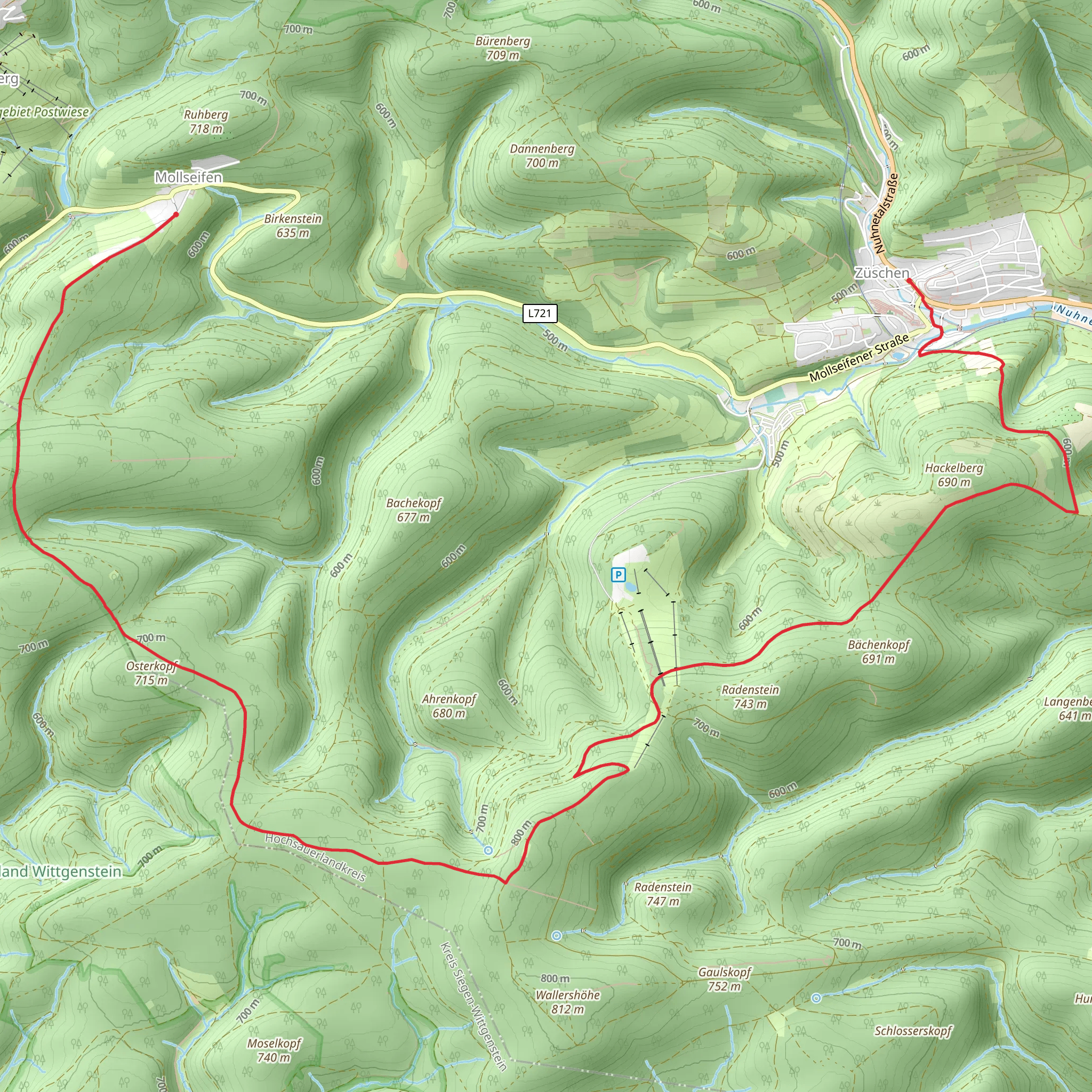 Züschen to Mollseifen via Sauerland-Hoehenflug mobile static map