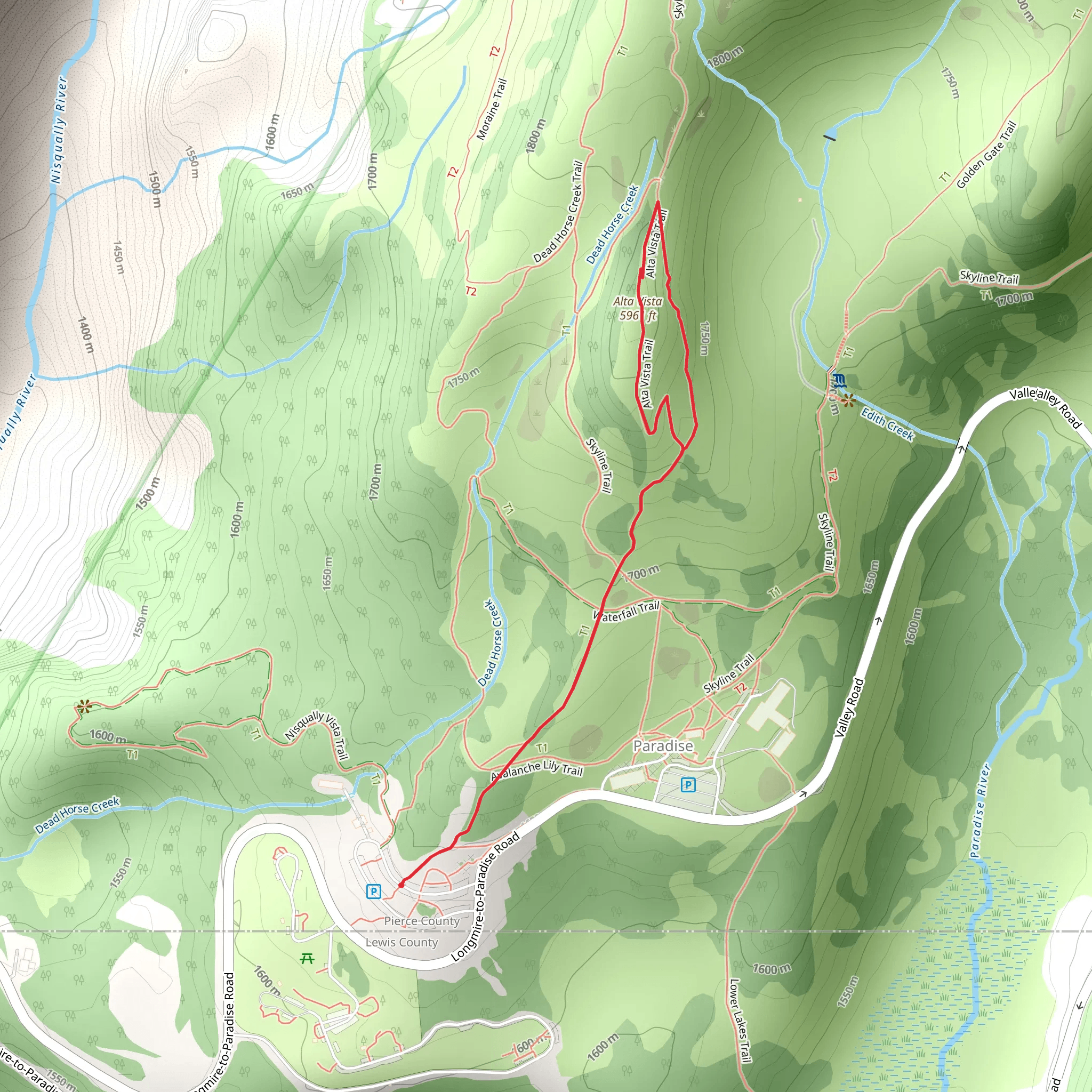 Alta Vista Loop Trail mobile static map