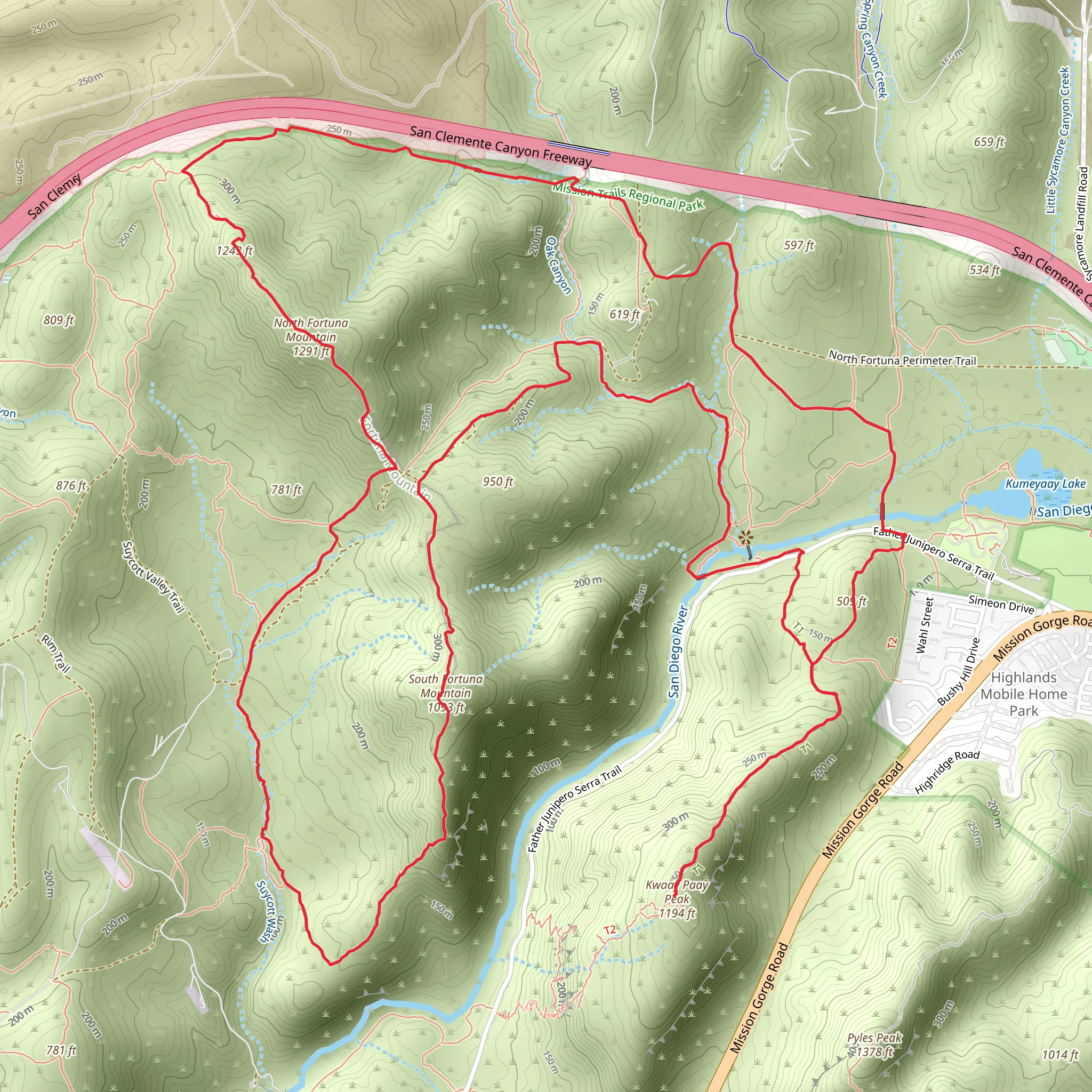 Grasslands Loop, North Fortune and South Fortuna Mountain Loop Trail mobile static map