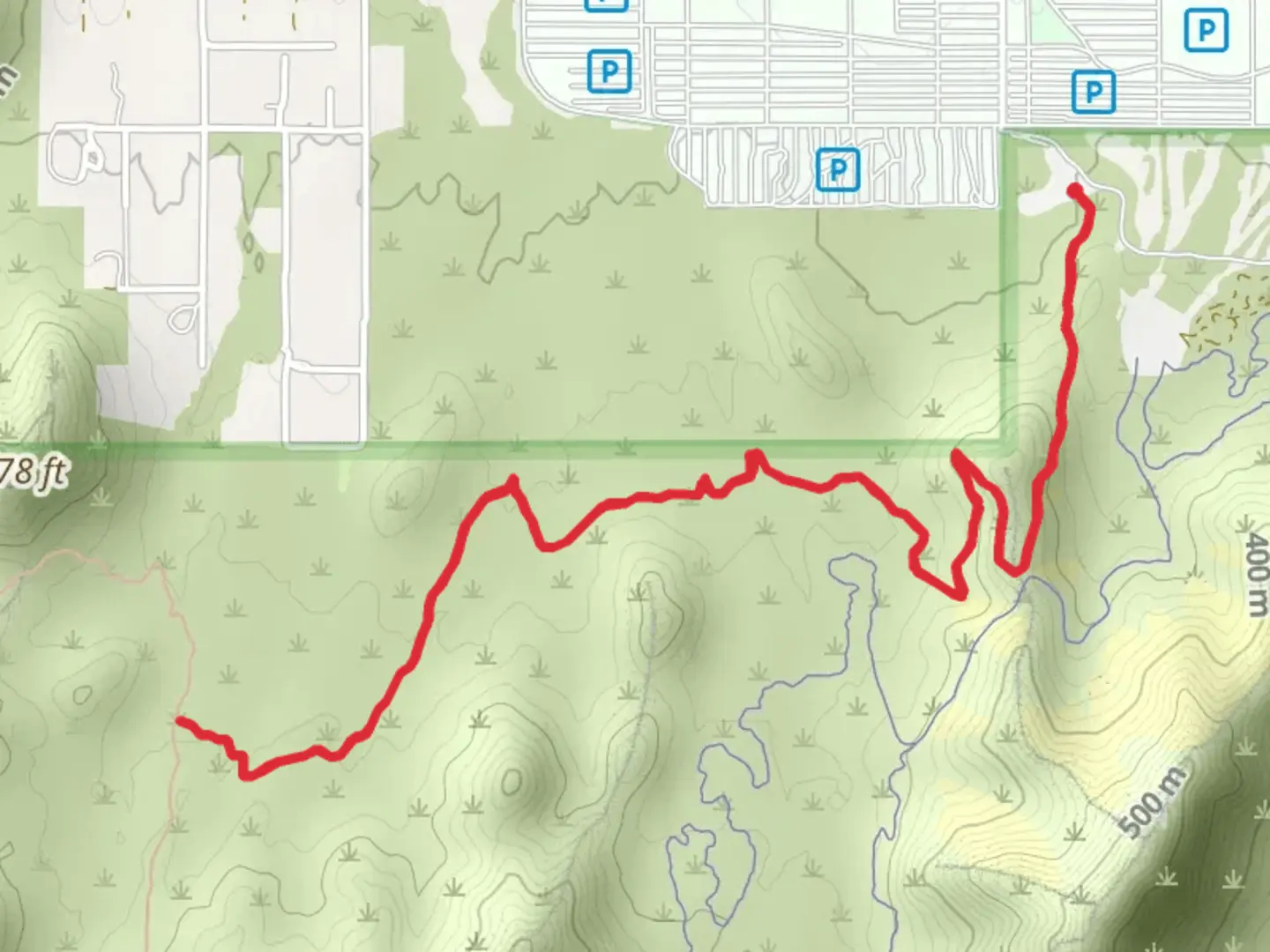 An image depicting the trail Desert Rose Trail and its surrounding area.
