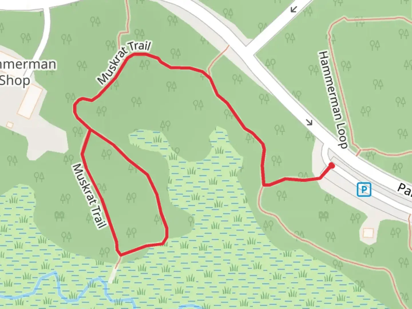 An image depicting the trail Muskrat Loop Trail and its surrounding area.