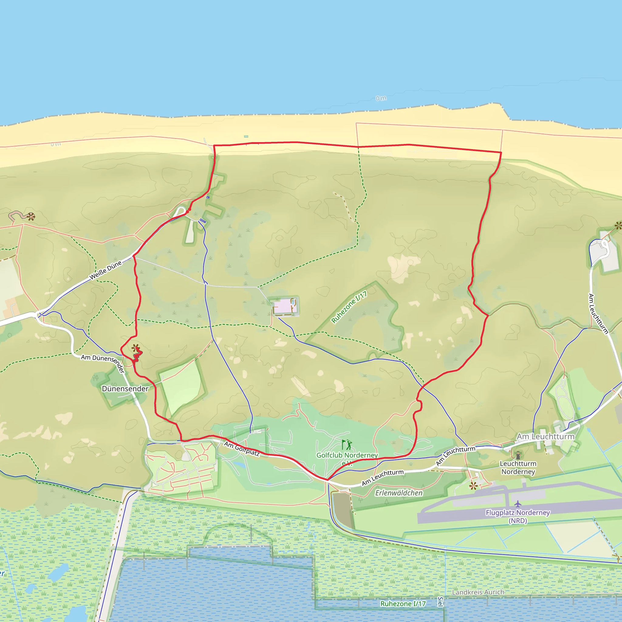 Aussichtsduene via Leuchtturmrundweg mobile static map