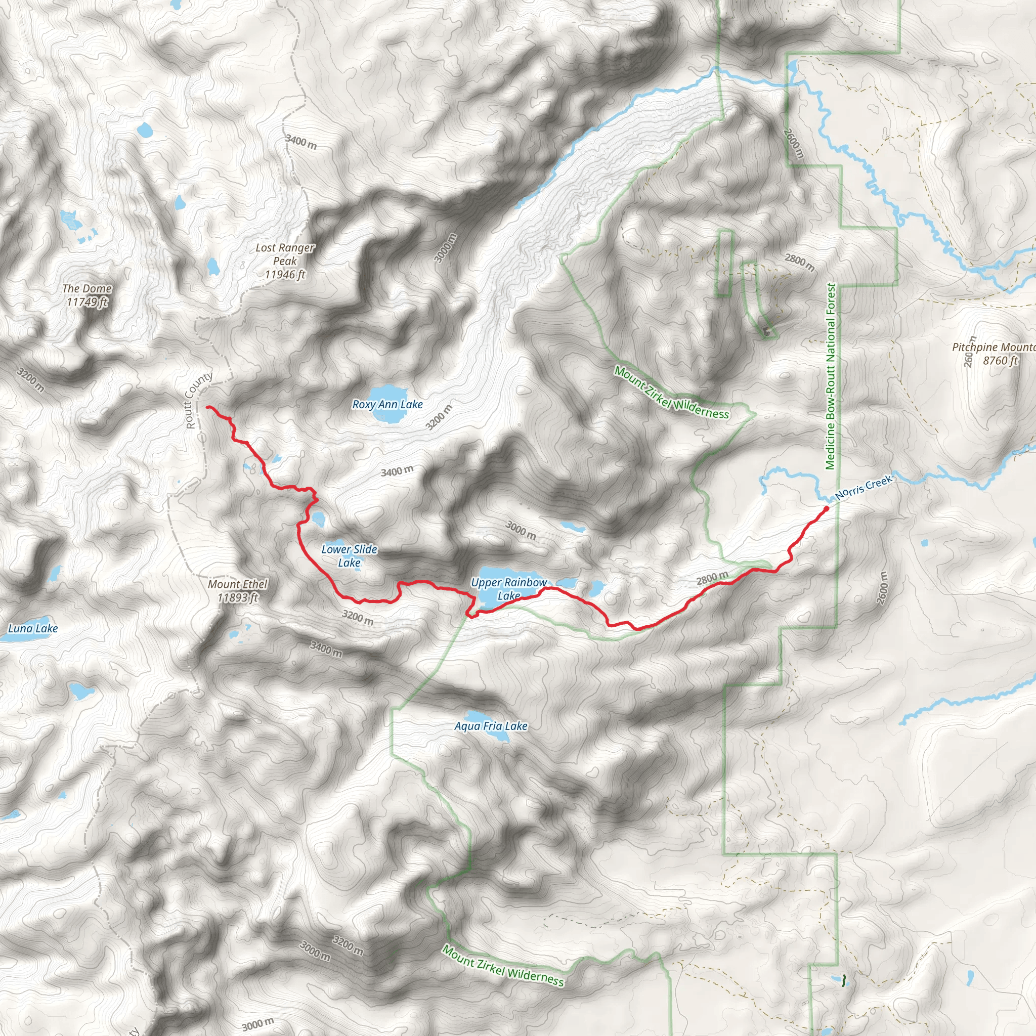 Rainbow Lake Trail mobile static map