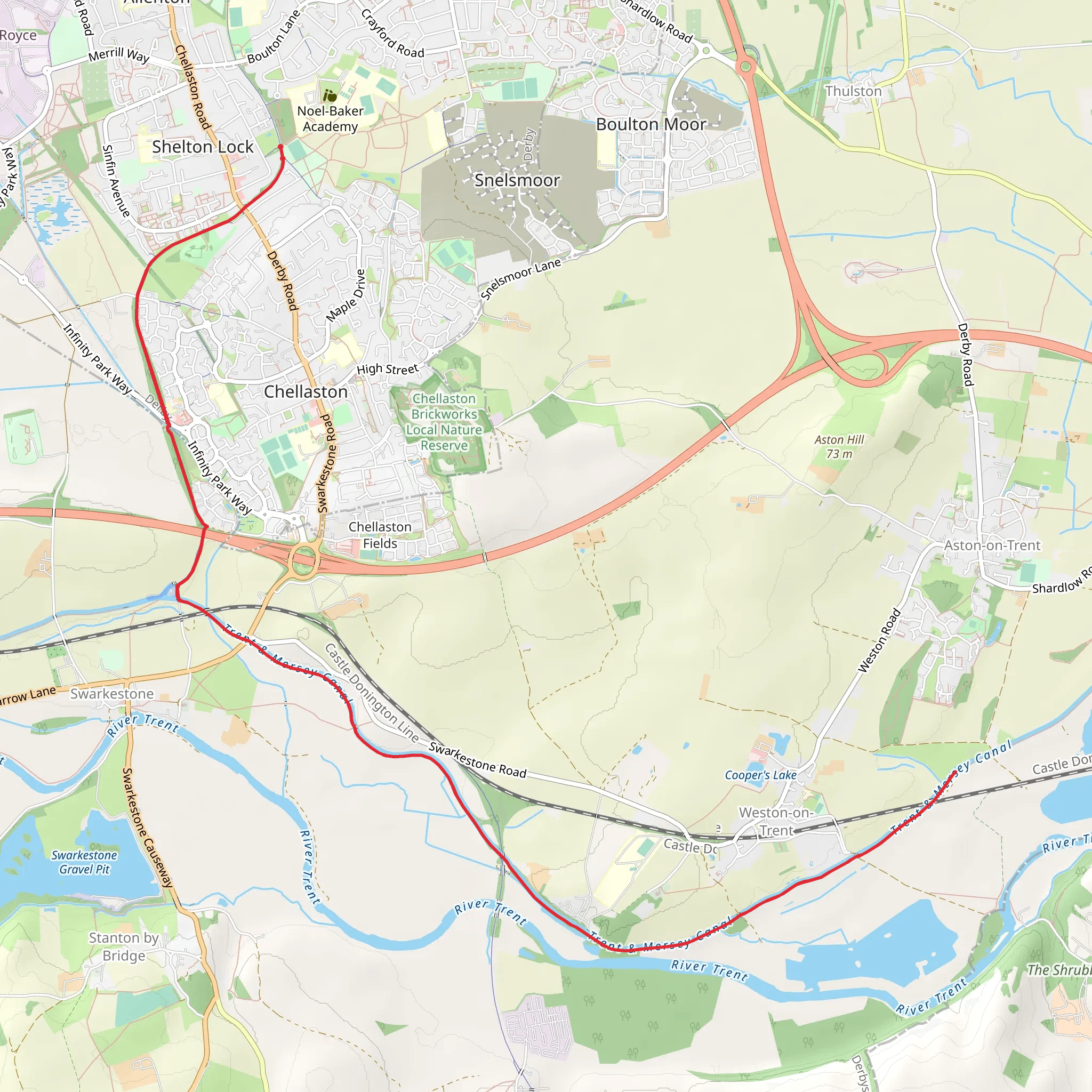 Trent and Mersey Canal Walk from Hippo Wood mobile static map