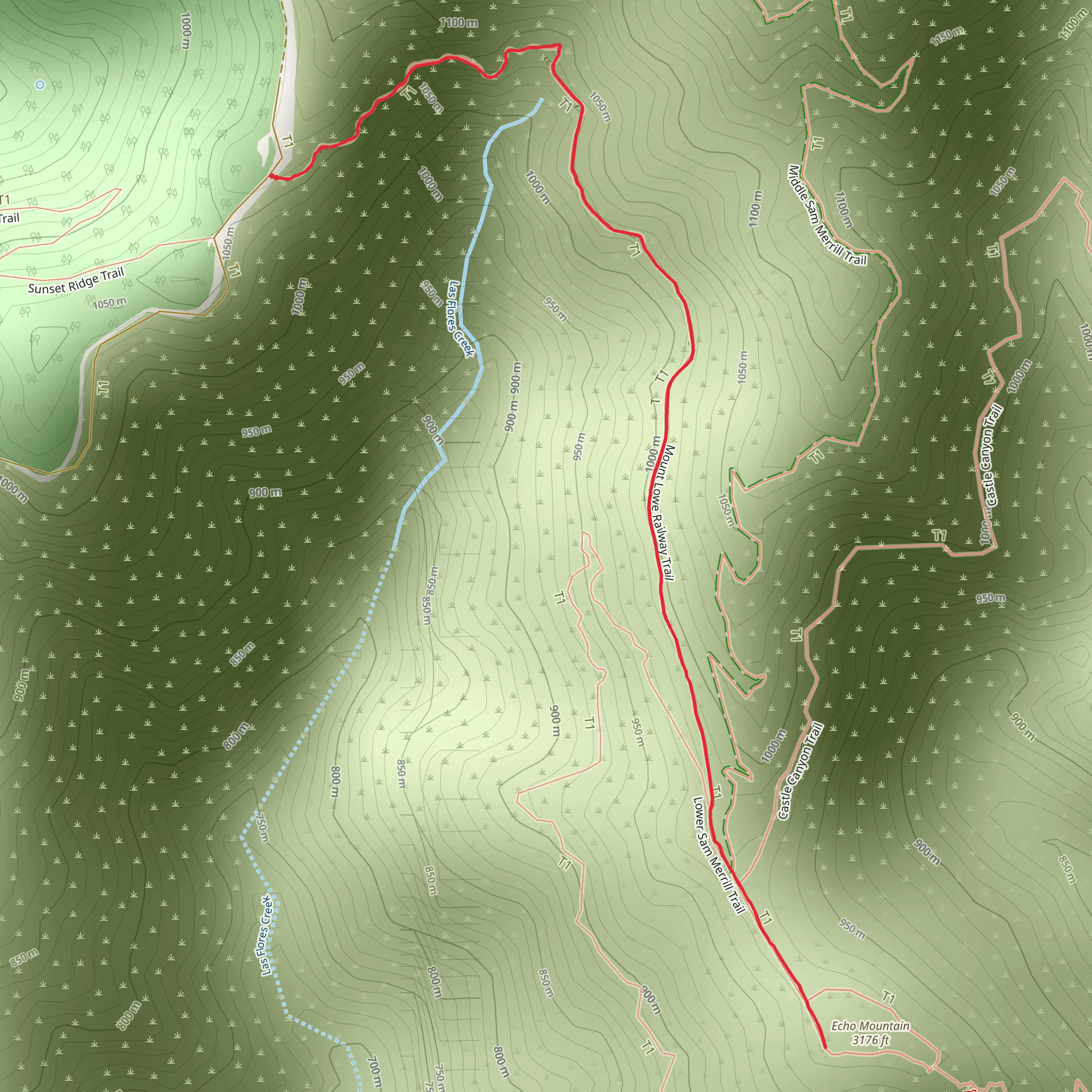 Echo Mountain Trail mobile static map