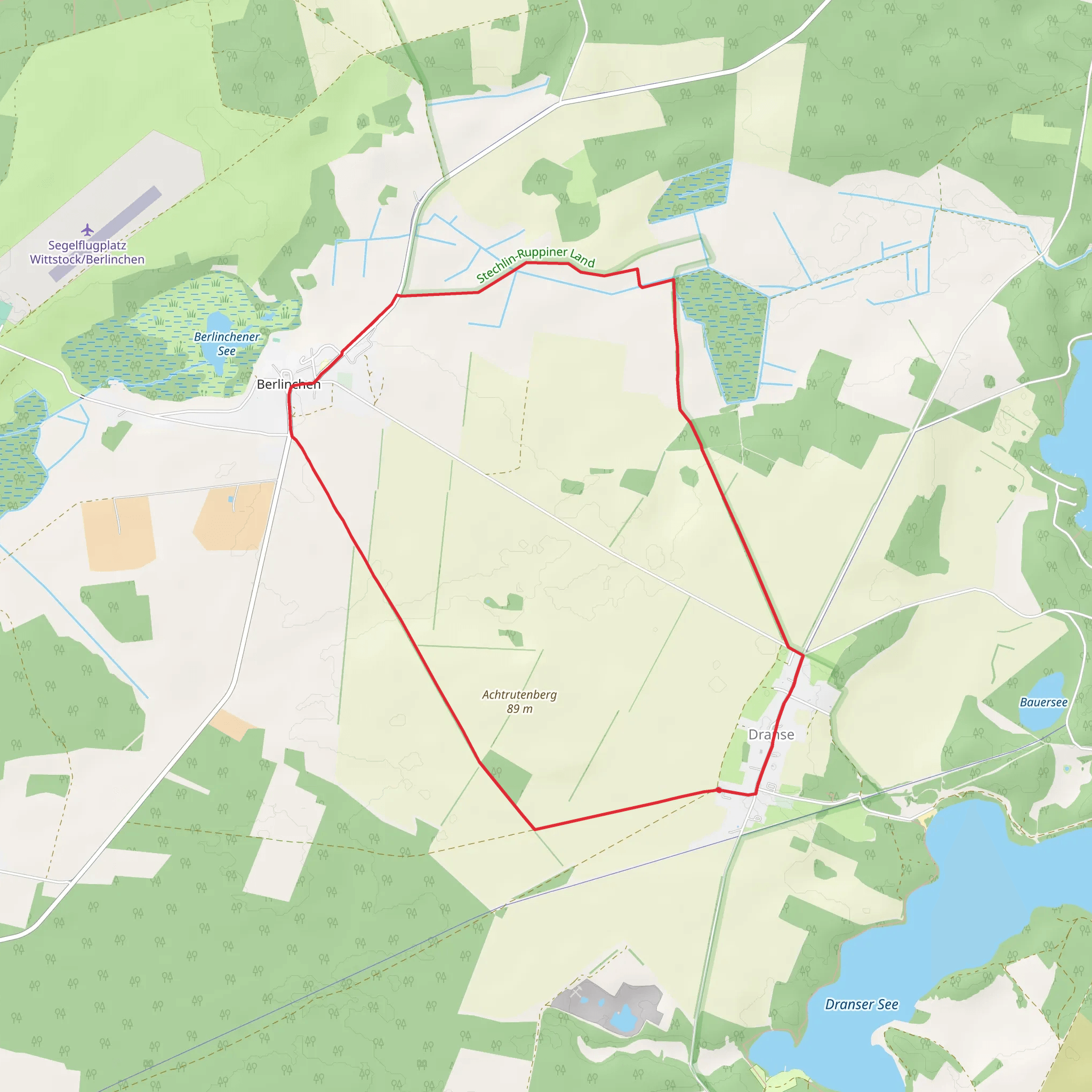 Rundweg Wiesen, Felder und Auen Loop mobile static map