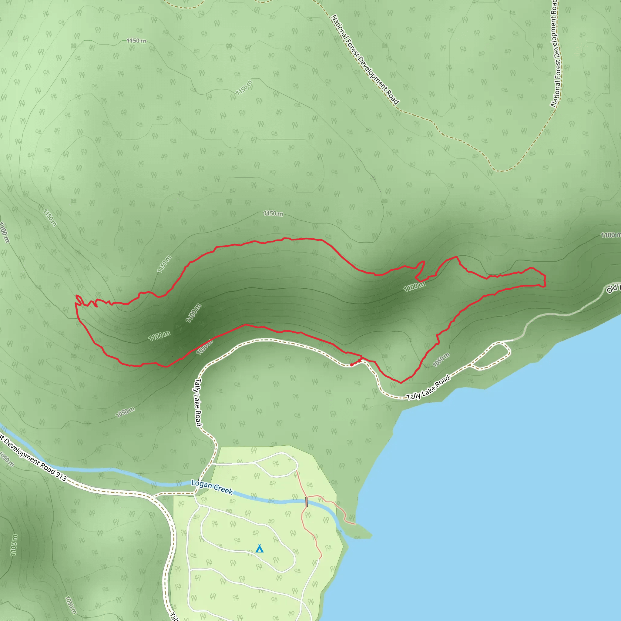 Tally Lake Overlook Trail mobile static map