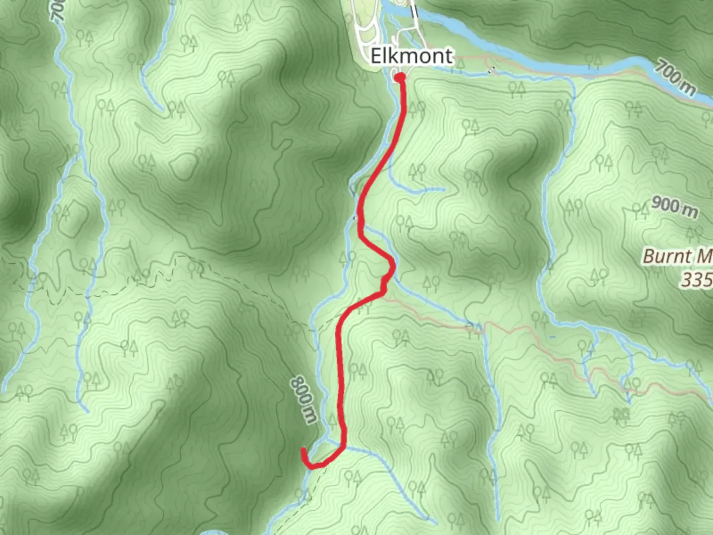 An image depicting the trail Avent Cabin via Jakes Creek Trail and its surrounding area.