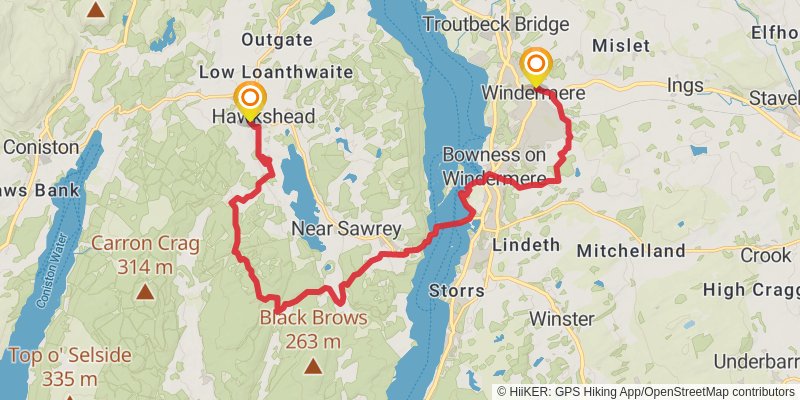 Wordsworth Memorial Way stage 12 Map