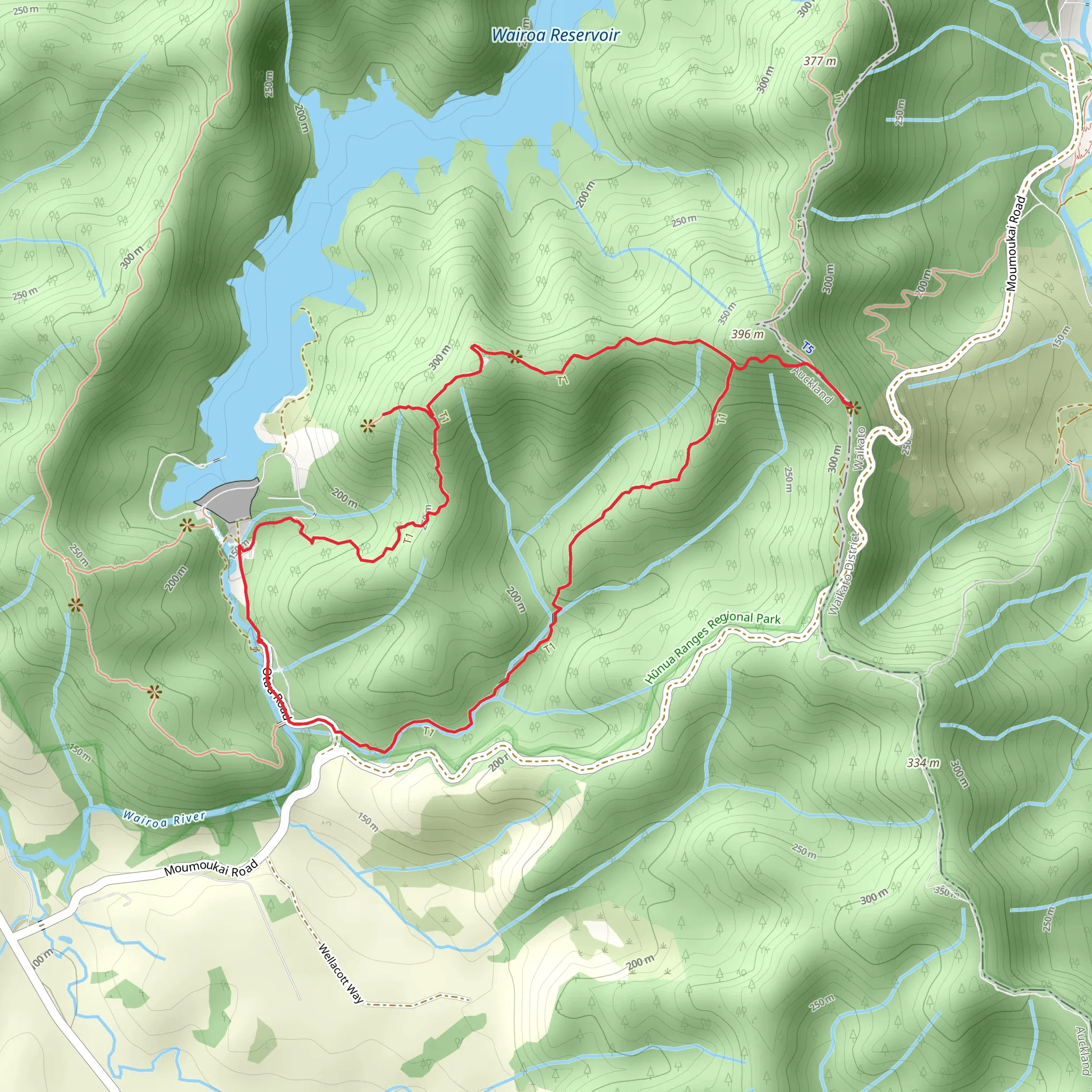 Wairoa Dam Lookout Loop mobile static map