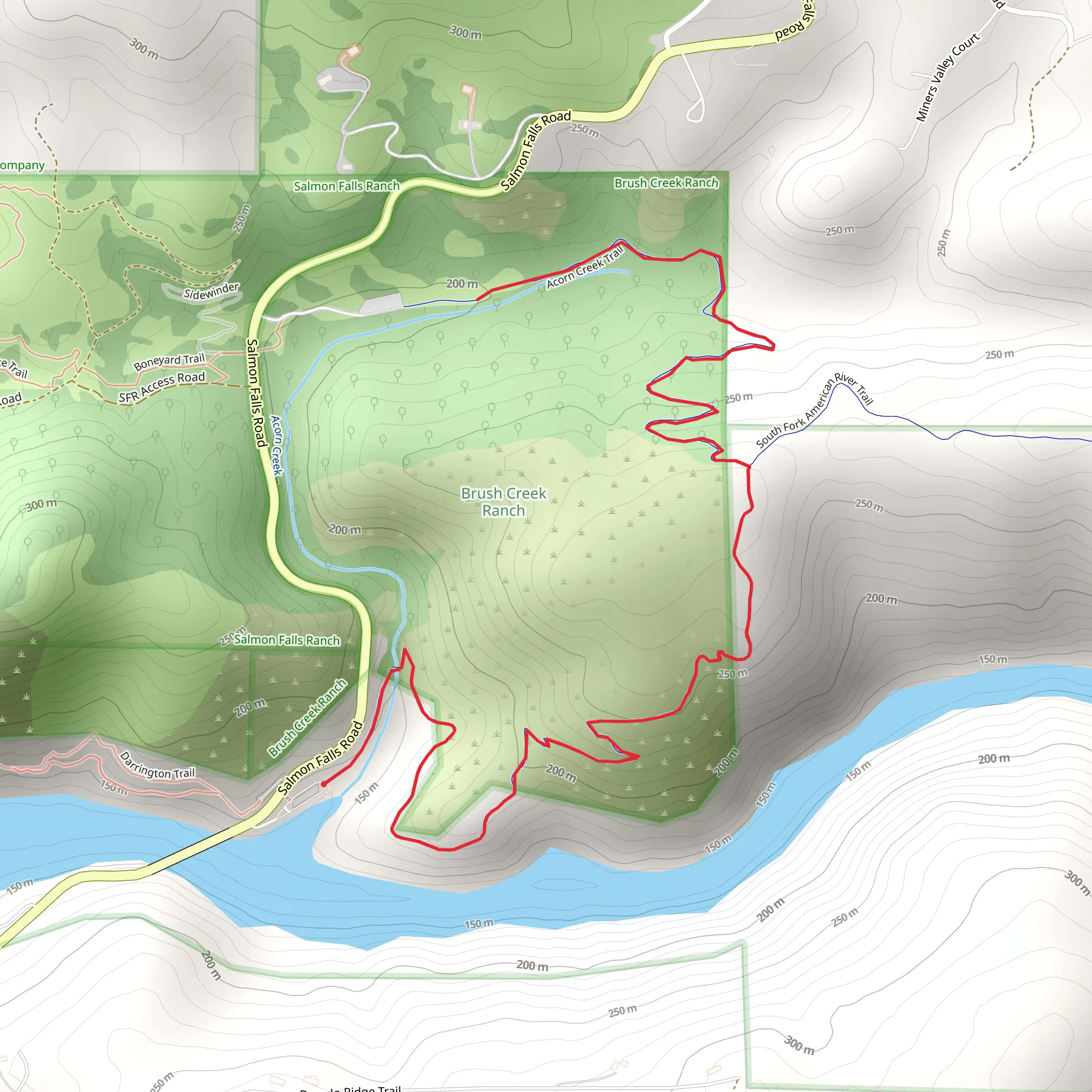 South Fork American River Trail and Acorn Creek Trail mobile static map