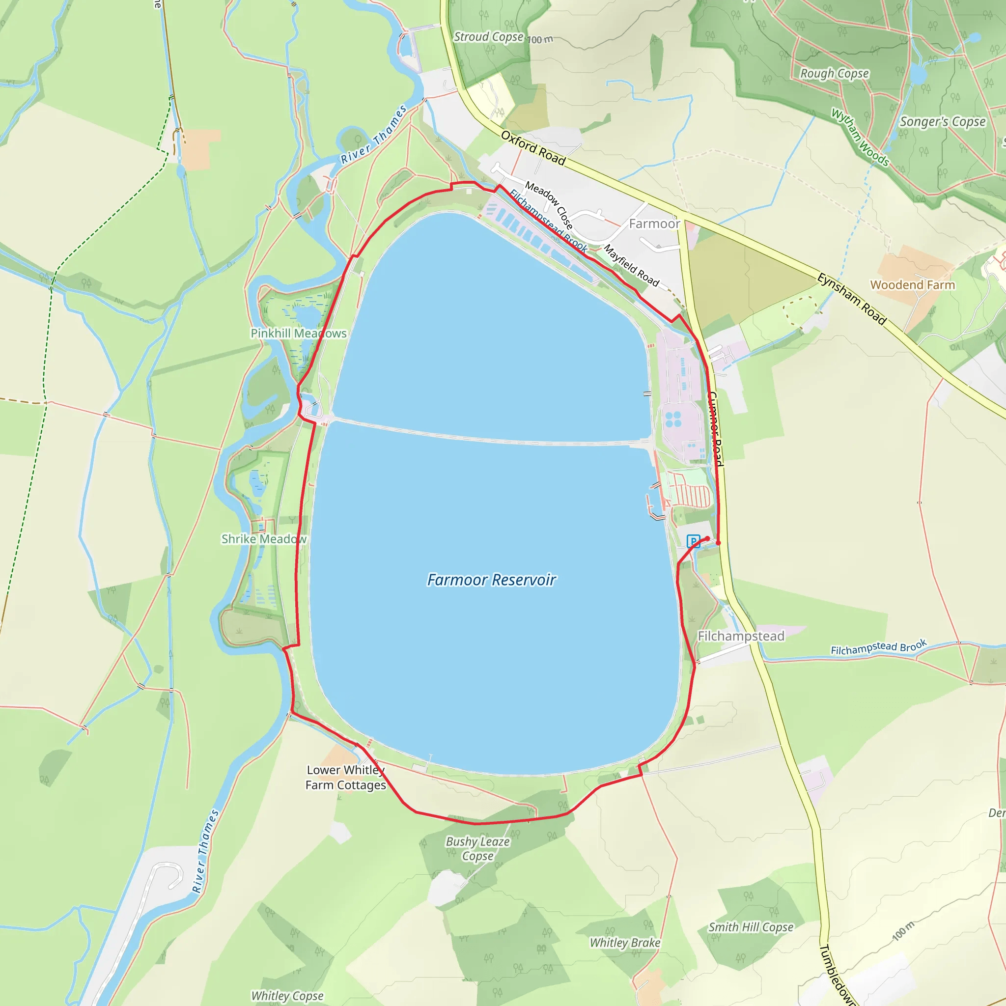 Farmoor Reservoir Loop mobile static map