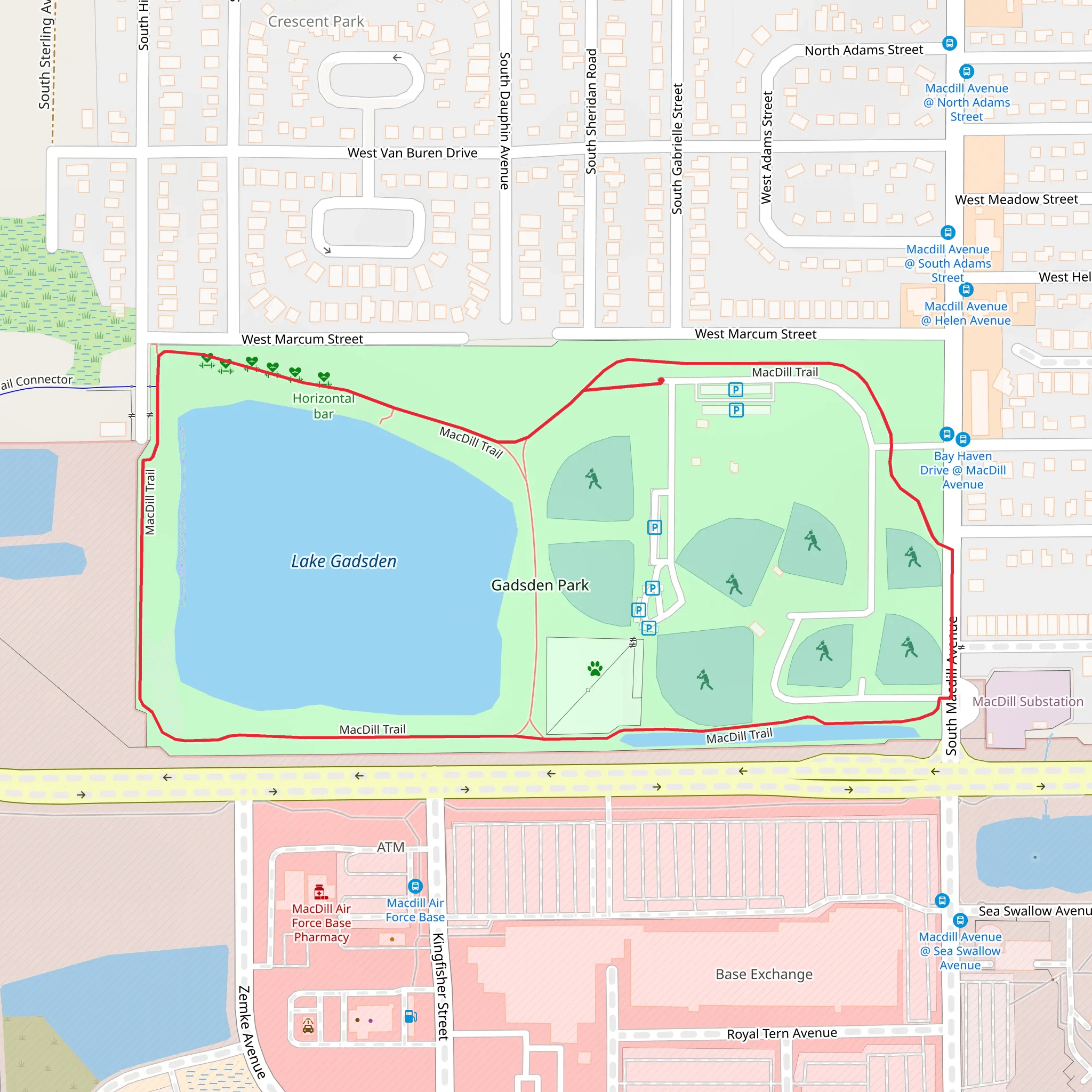 Gadsden Lake and Park Loop mobile static map