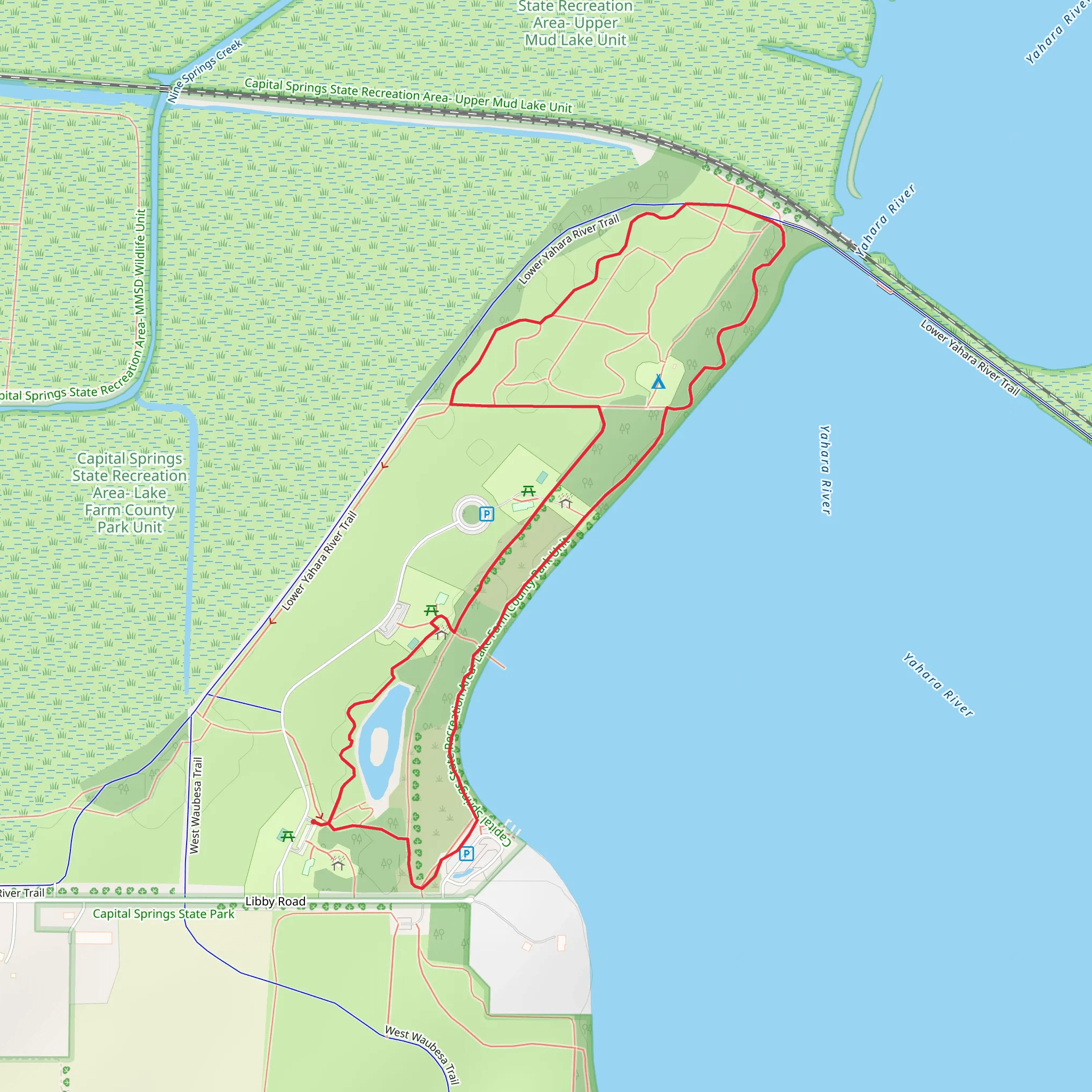 Lake Waubesa West Shore Loop Trail mobile static map
