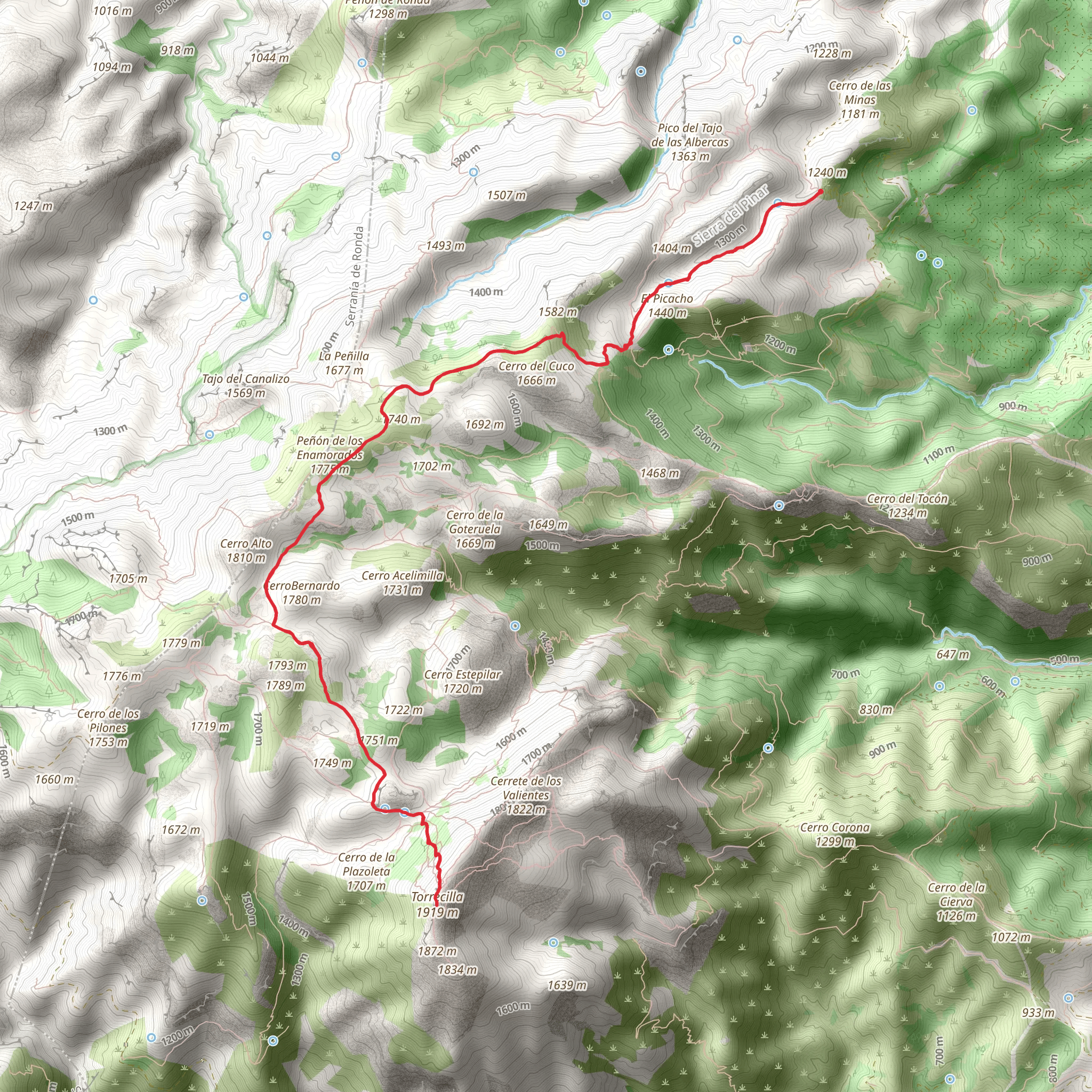 Fuente Pilar de Tolox – Pico Torrecilla from Yunquera mobile static map