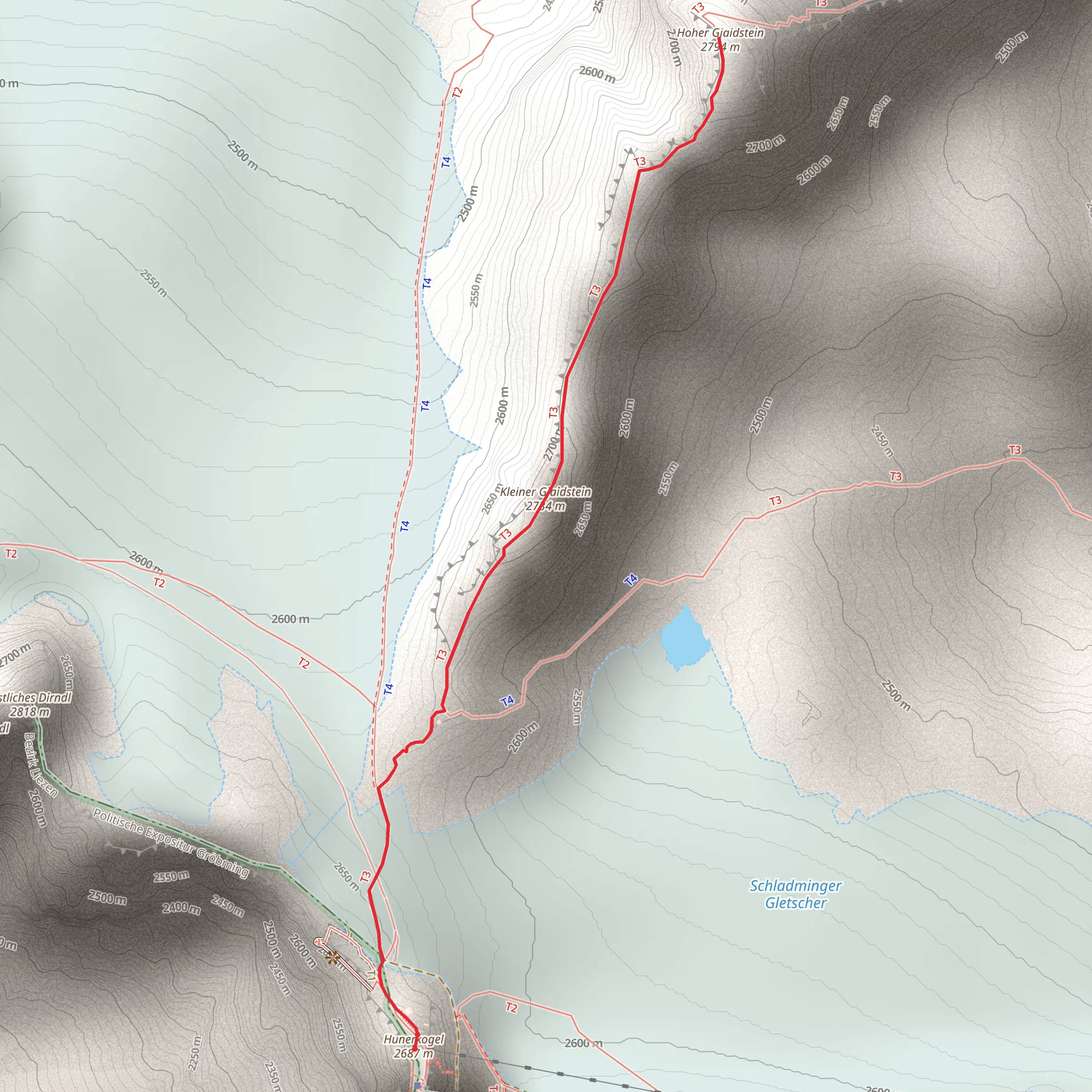 Hoher Gjaidstein mobile static map