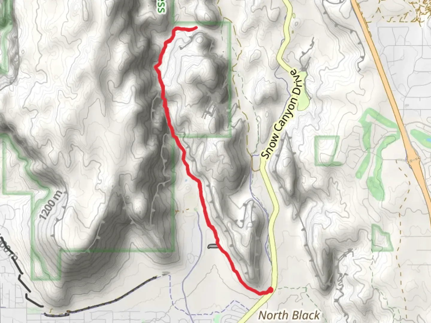 An image depicting the trail Padre Canyon Trail Out and Back and its surrounding area.