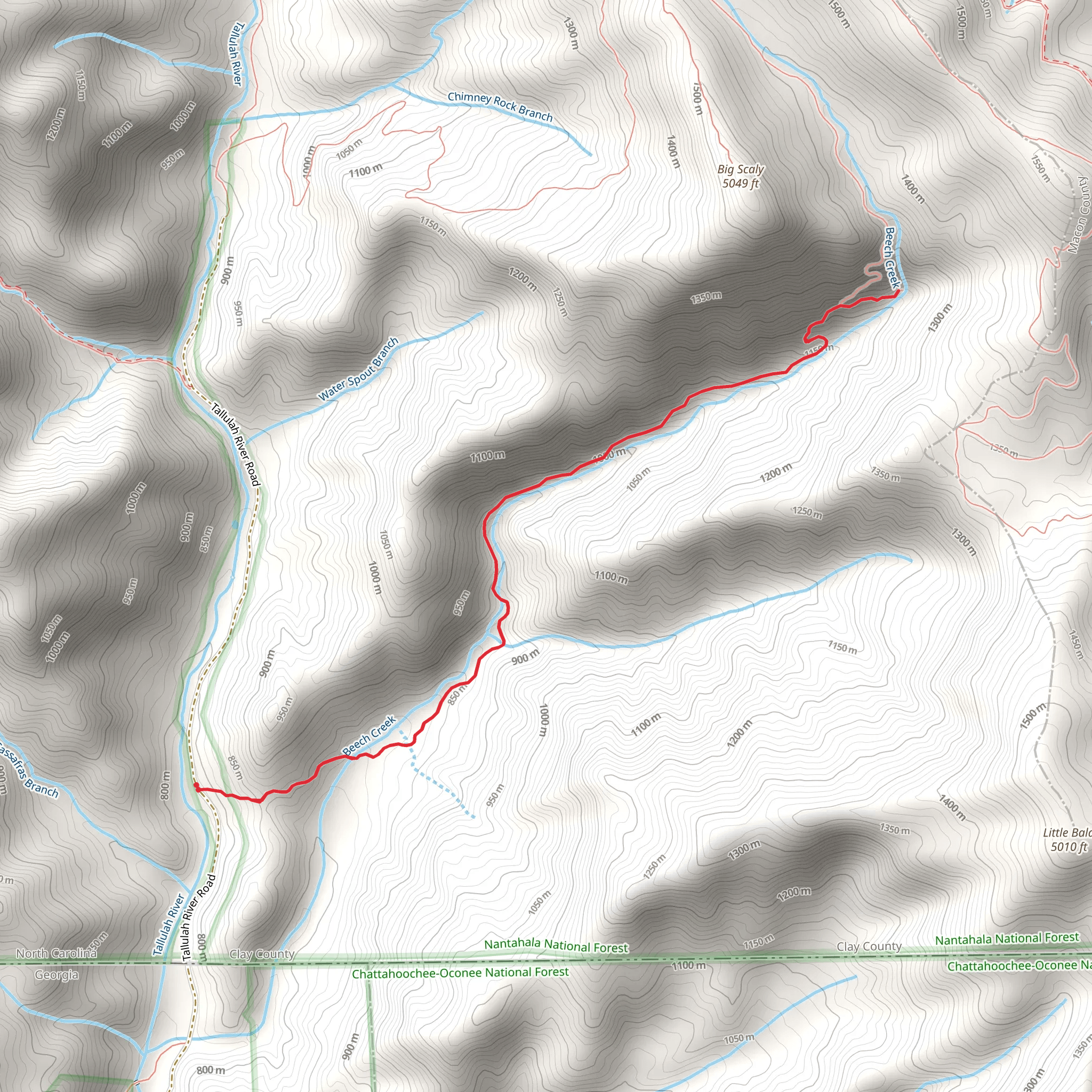 Beech Creek Trail mobile static map