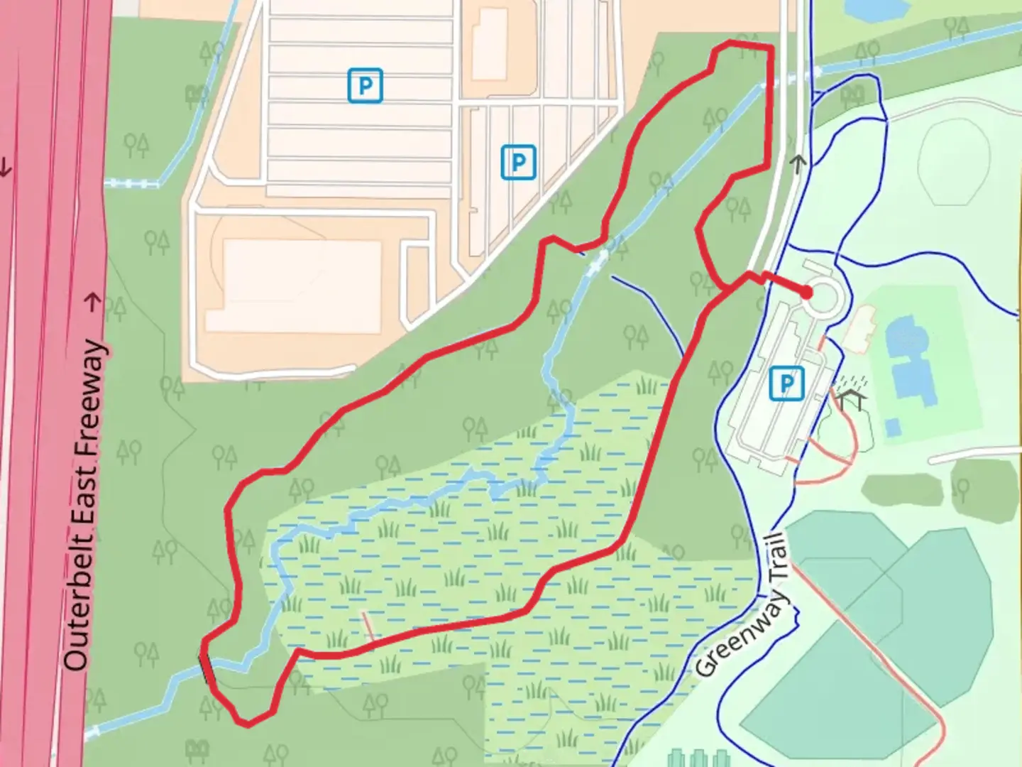 An image depicting the trail Mayfield Village Wetlands Preserve Loop and its surrounding area.