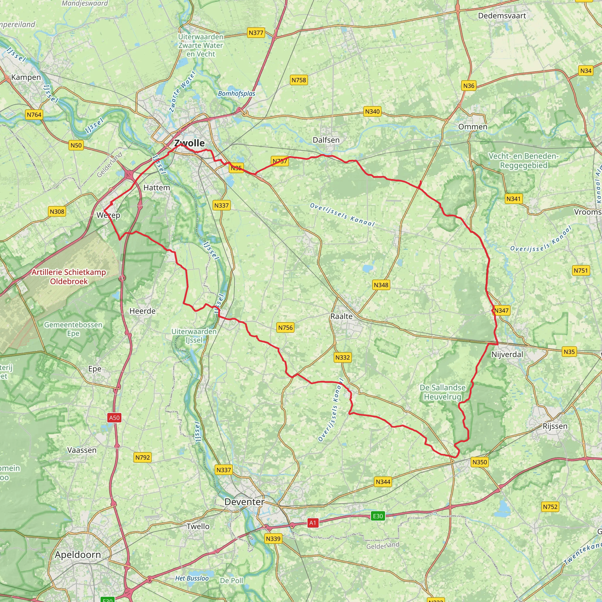 Heerde, Hattem and Hellendoorn Loop mobile static map