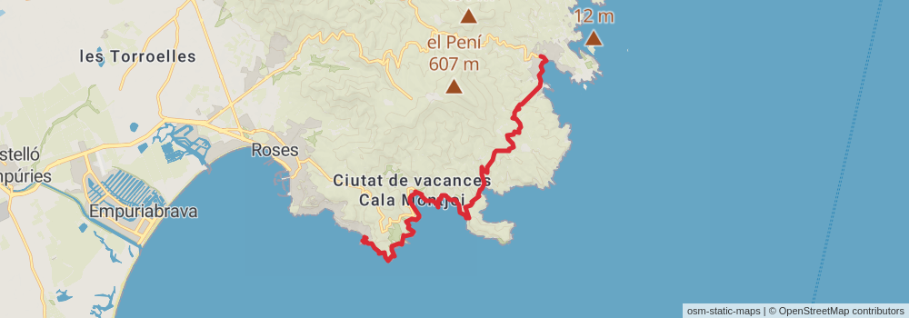 GR 92 Sendero del Mediterráneo Cataluña stage 3 Map