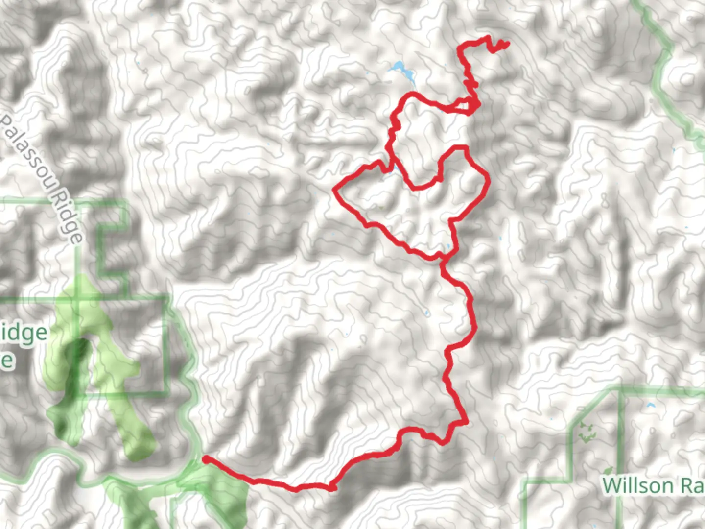 An image depicting the trail Pacheco Falls, Kelly Lake, Wasno Pond via Lyman Willson Ridge Loop Trail and its surrounding area.