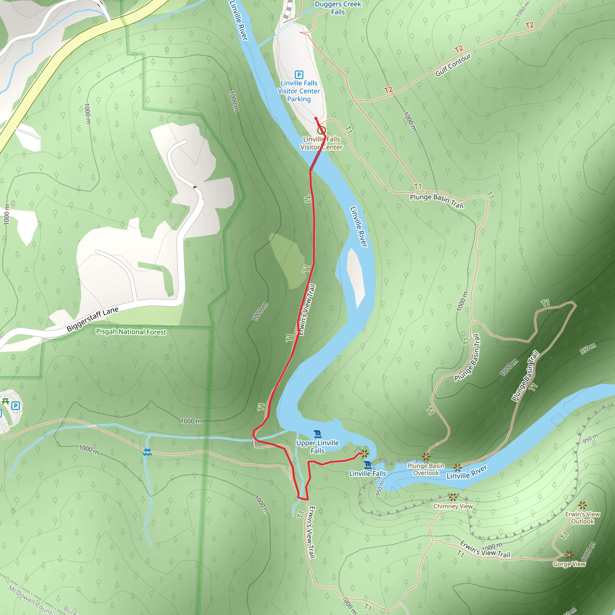 Erwin's View Trail mobile static map