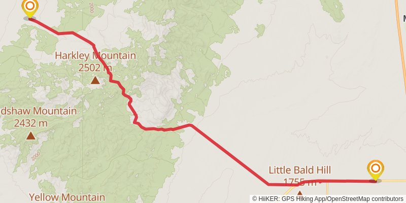American Discovery Trail North Route stage 307 Map