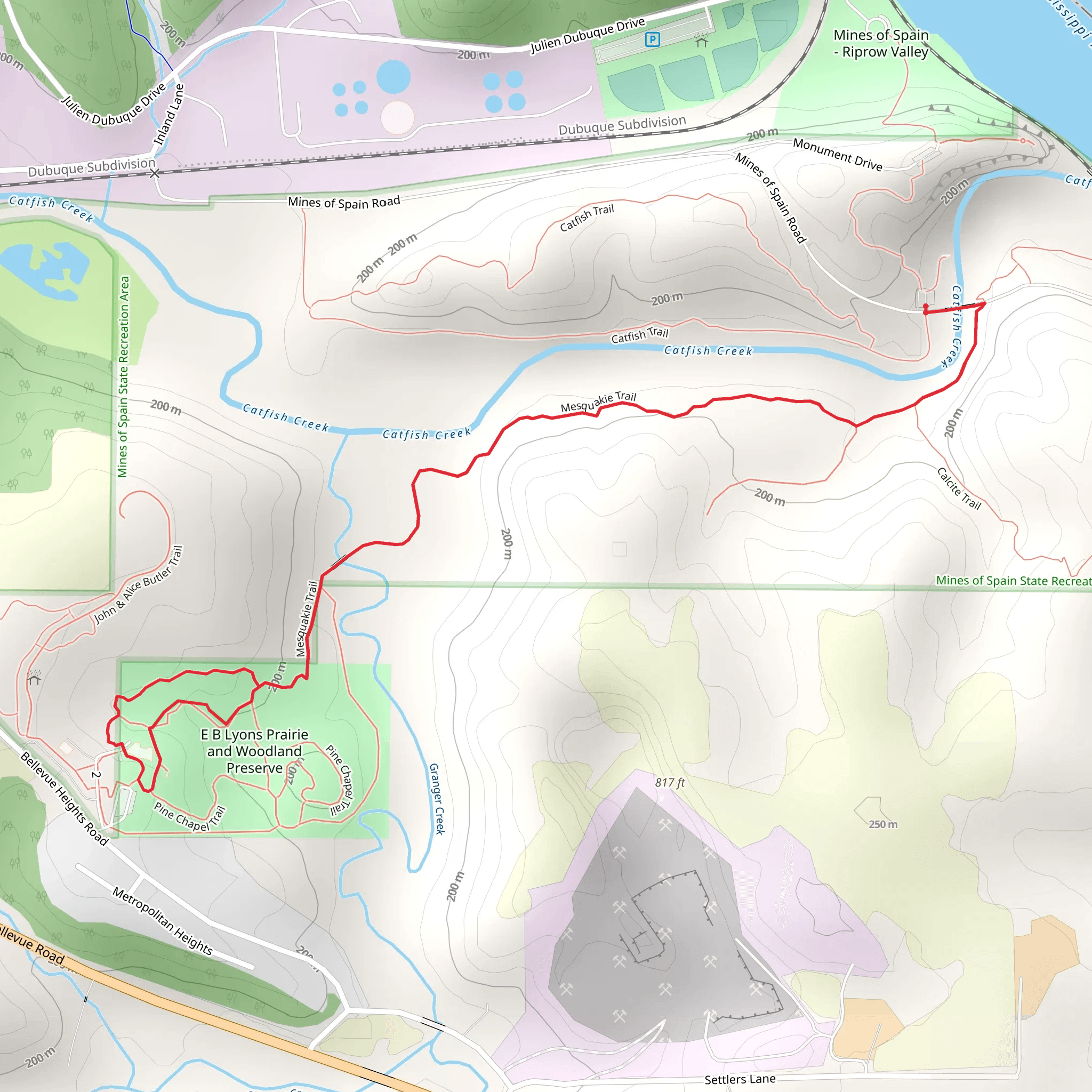 Mesquakie Loop via Calcite Trail mobile static map