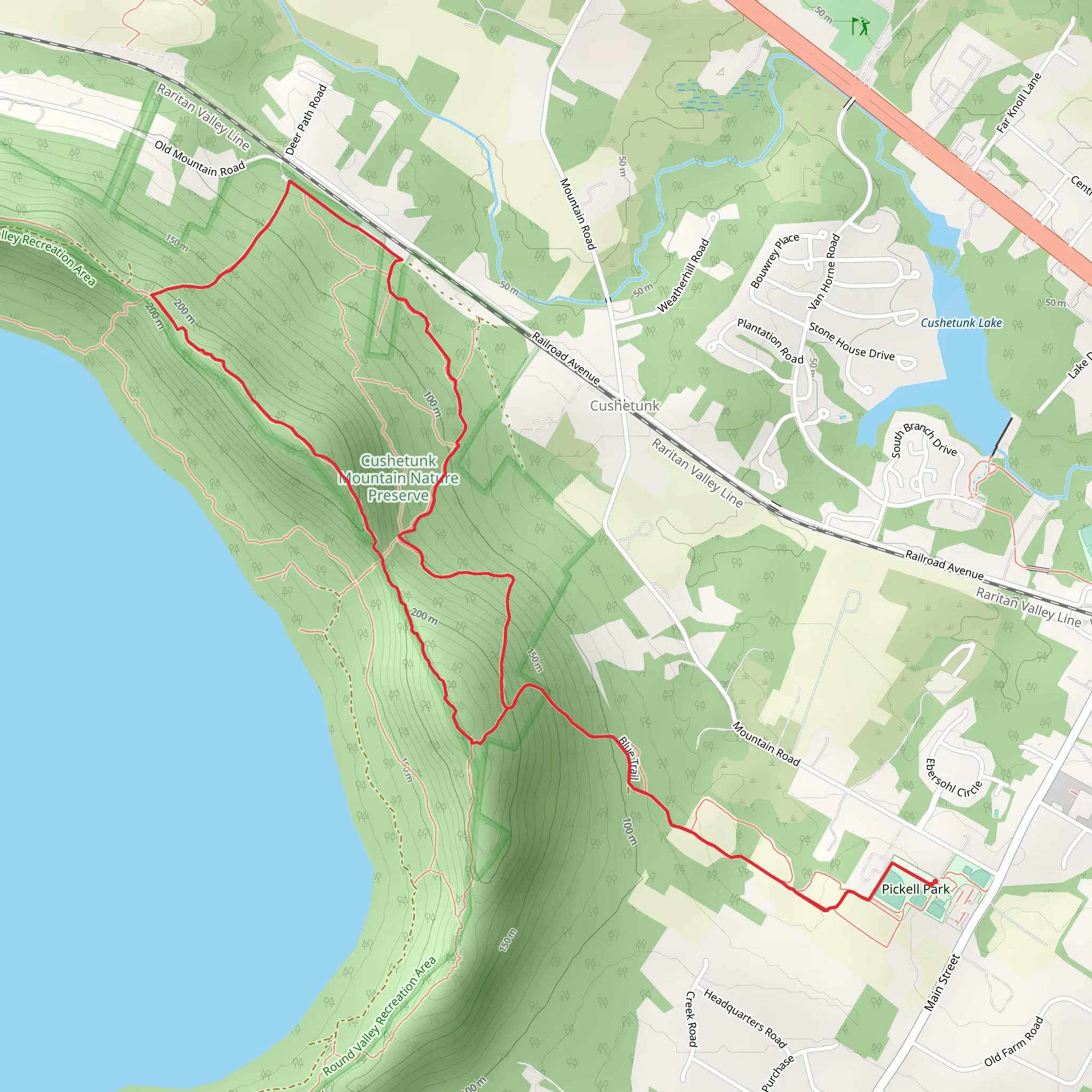 Blue Trail and White Loop Trail mobile static map