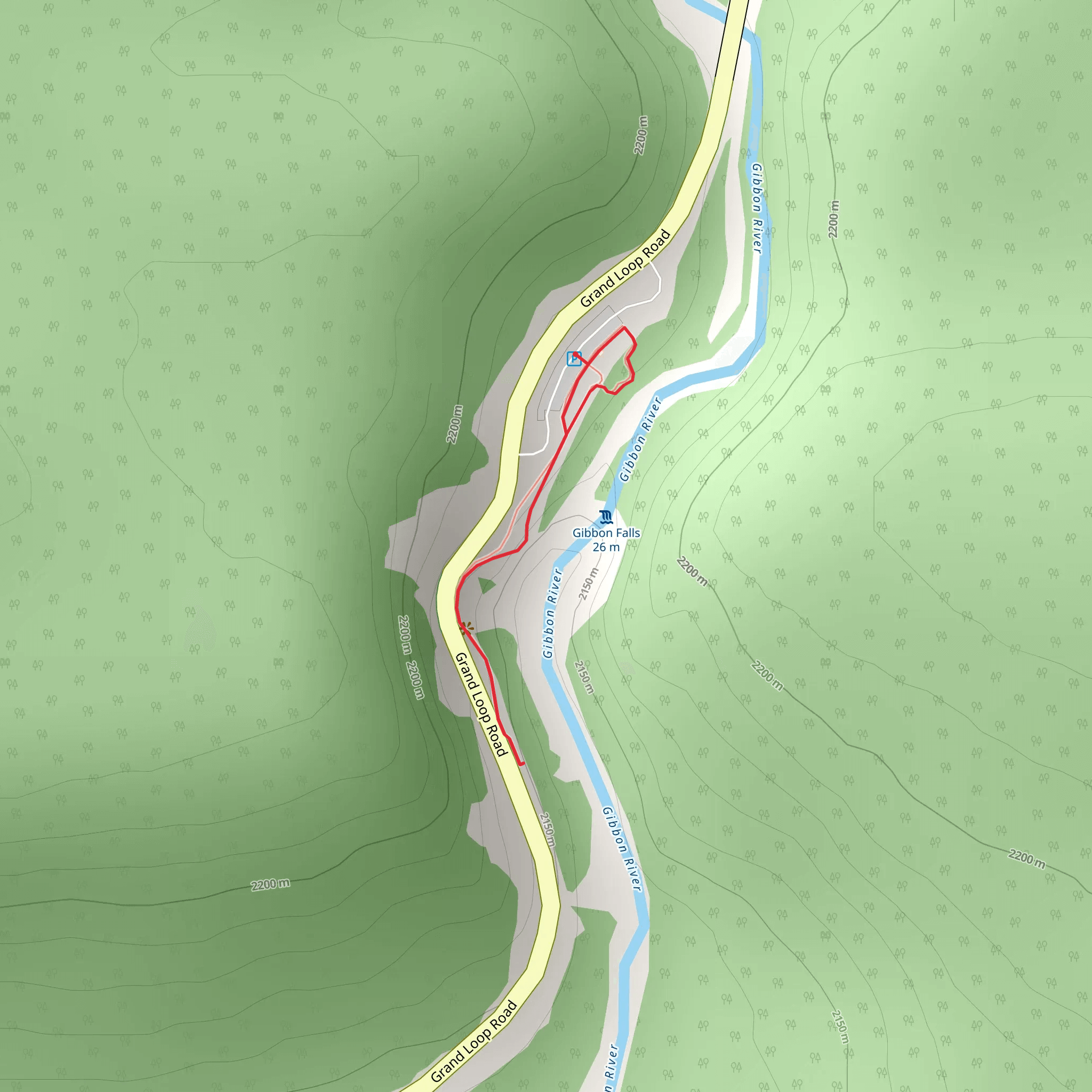 Gibbon Falls mobile static map