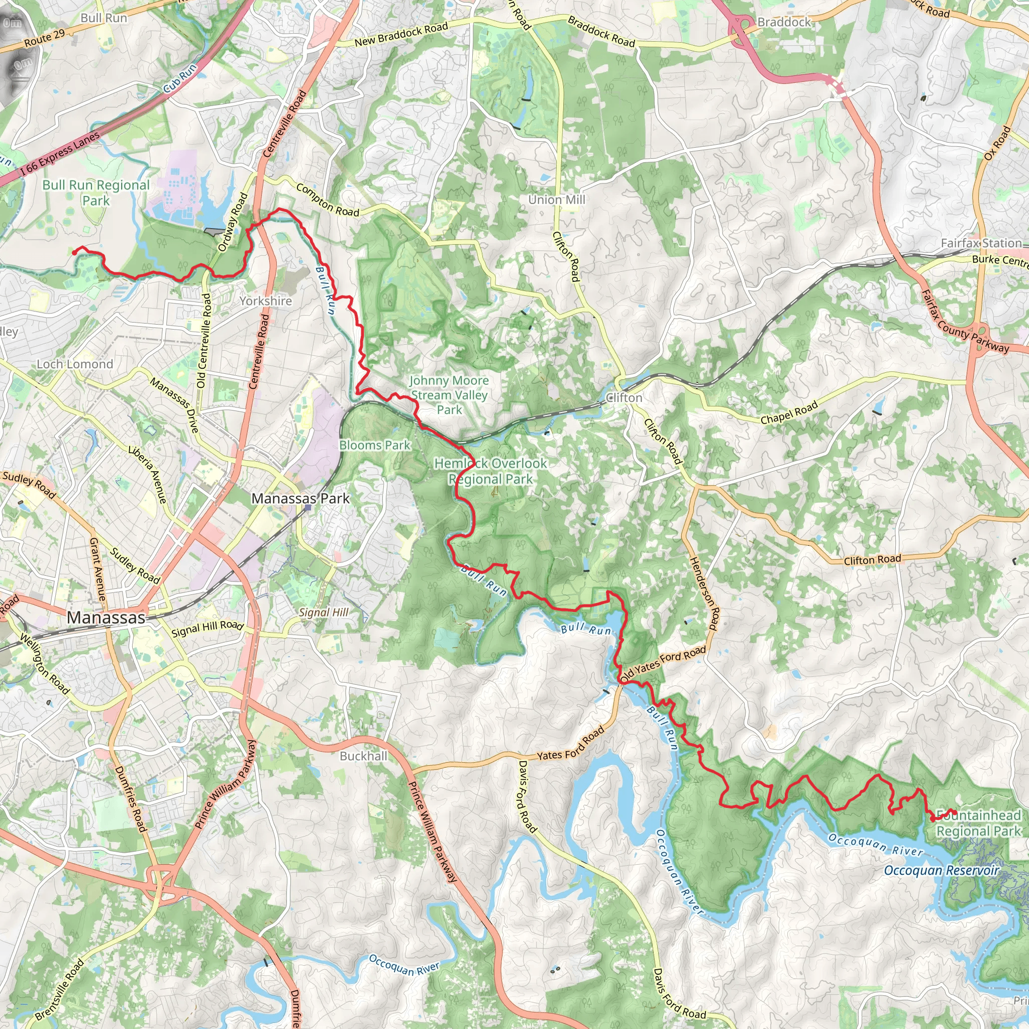 Bull Run - Occoquan Trail - Alternative mobile static map