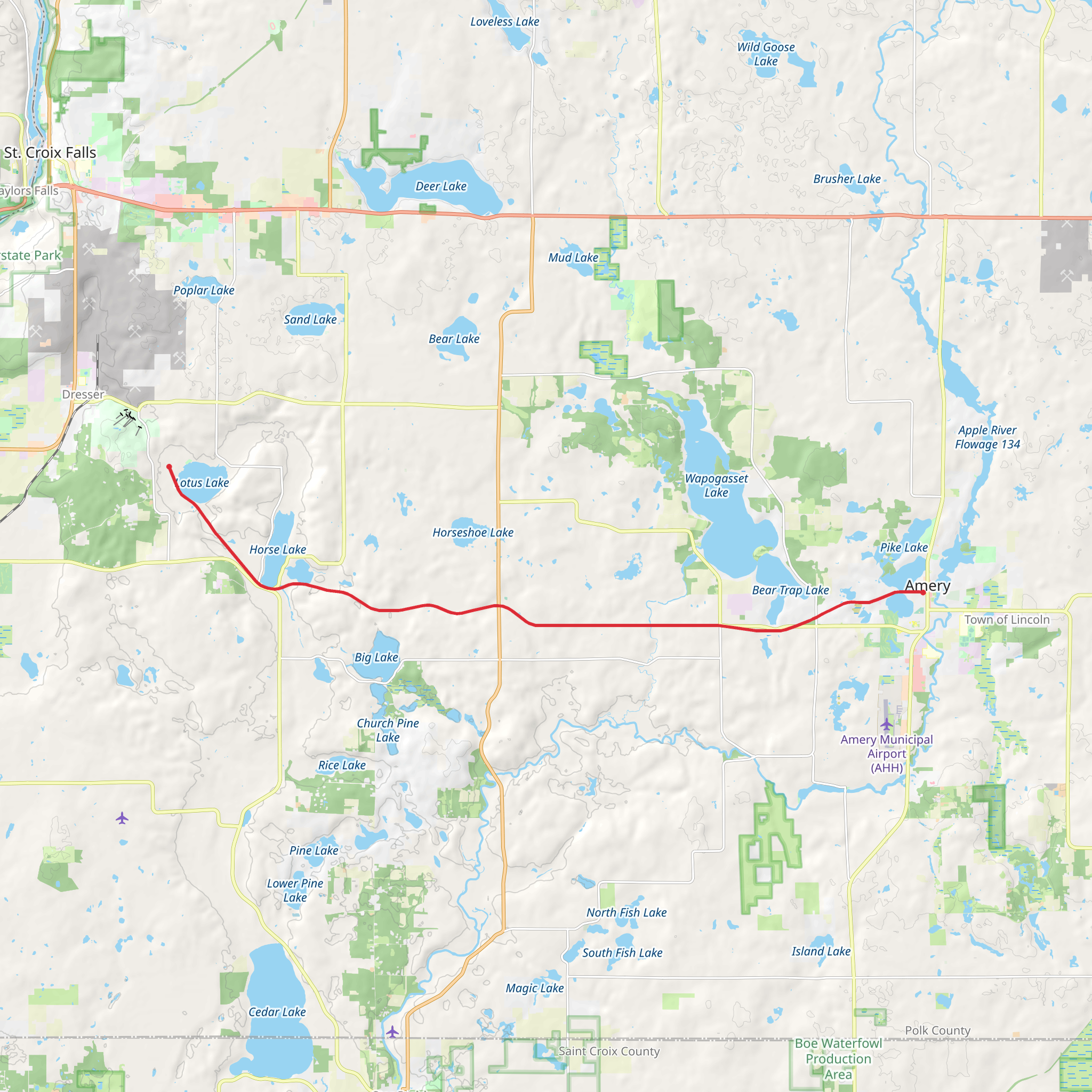 Stower Seven Lakes State Trail mobile static map
