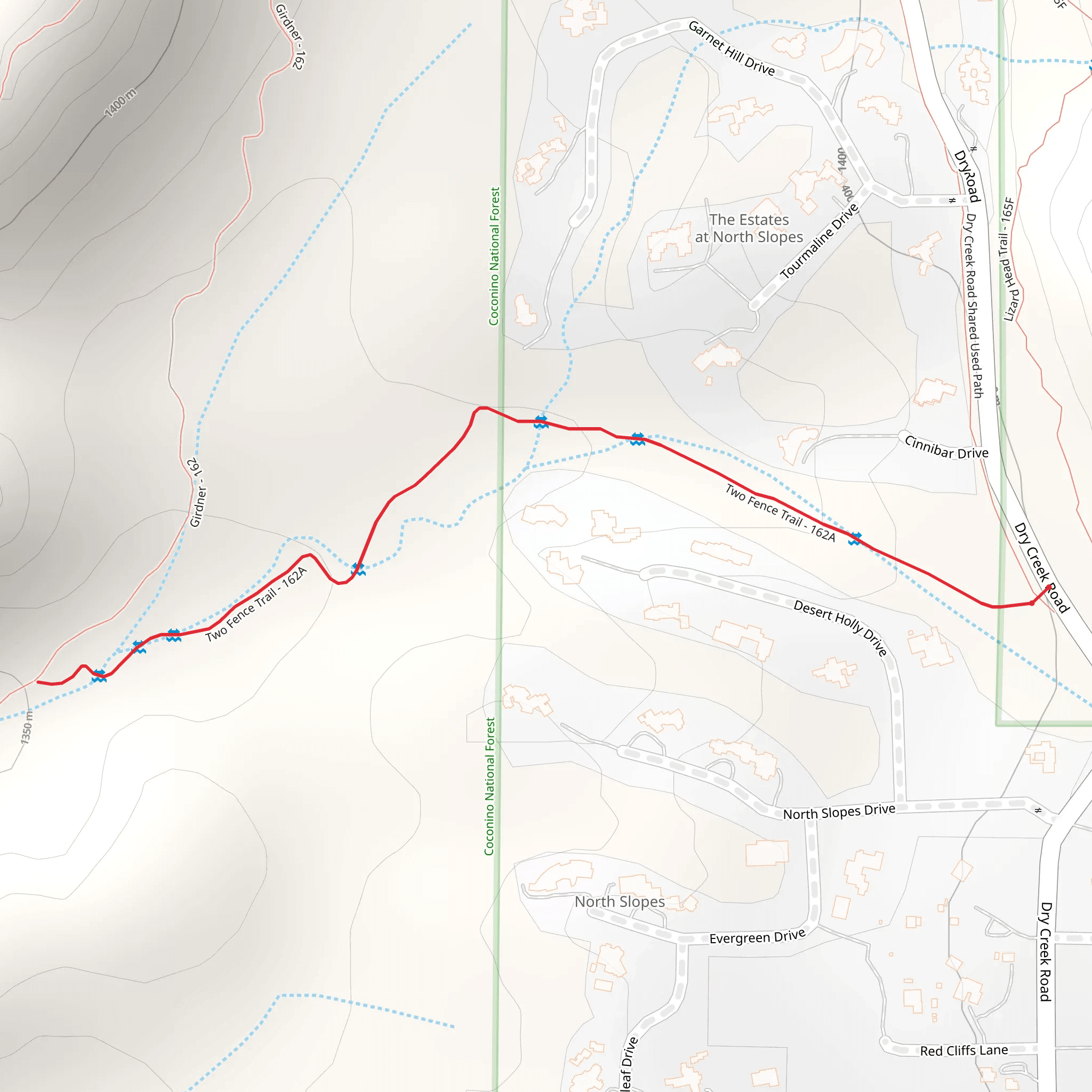 Two Fence Trail mobile static map