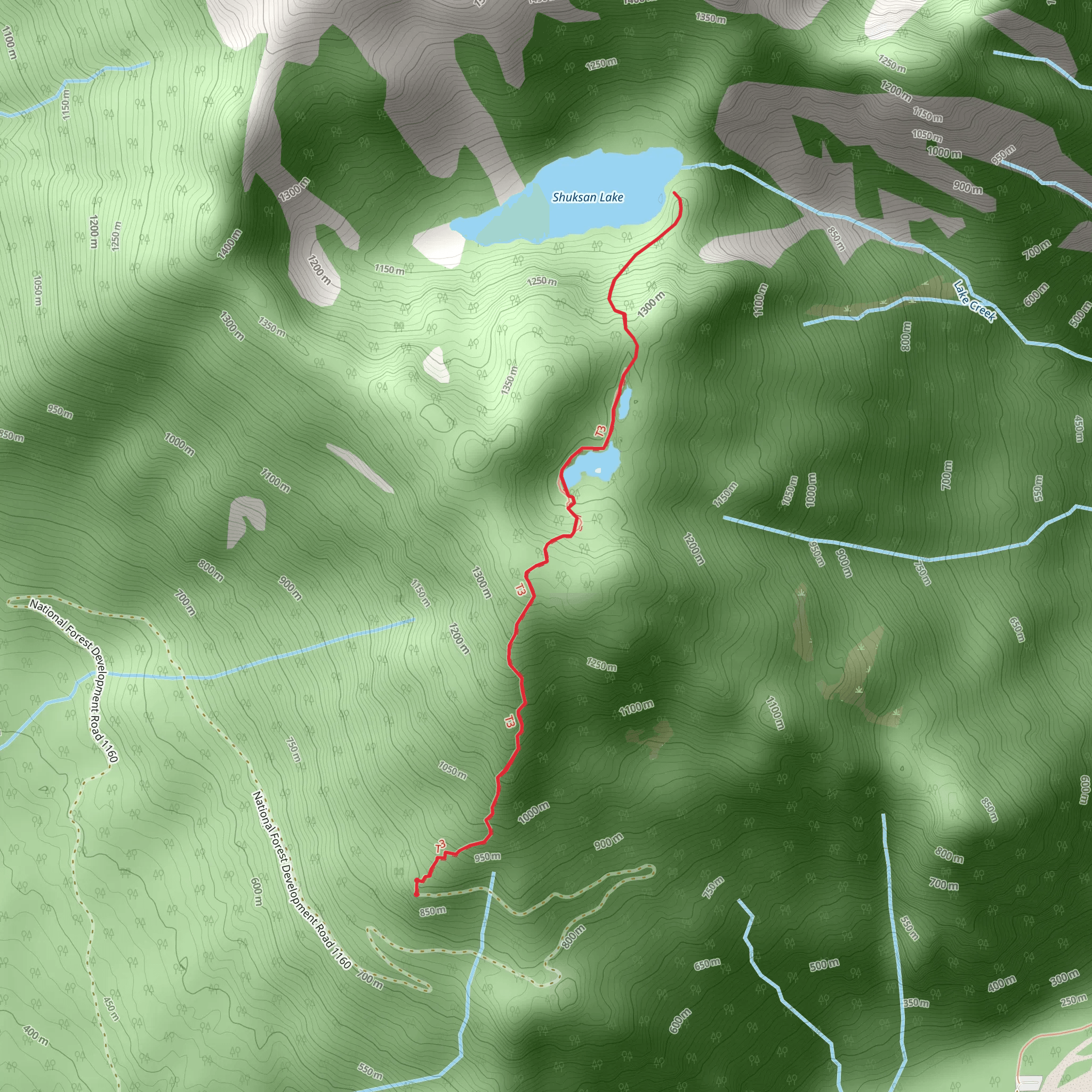 Shuksan Lake Trail mobile static map