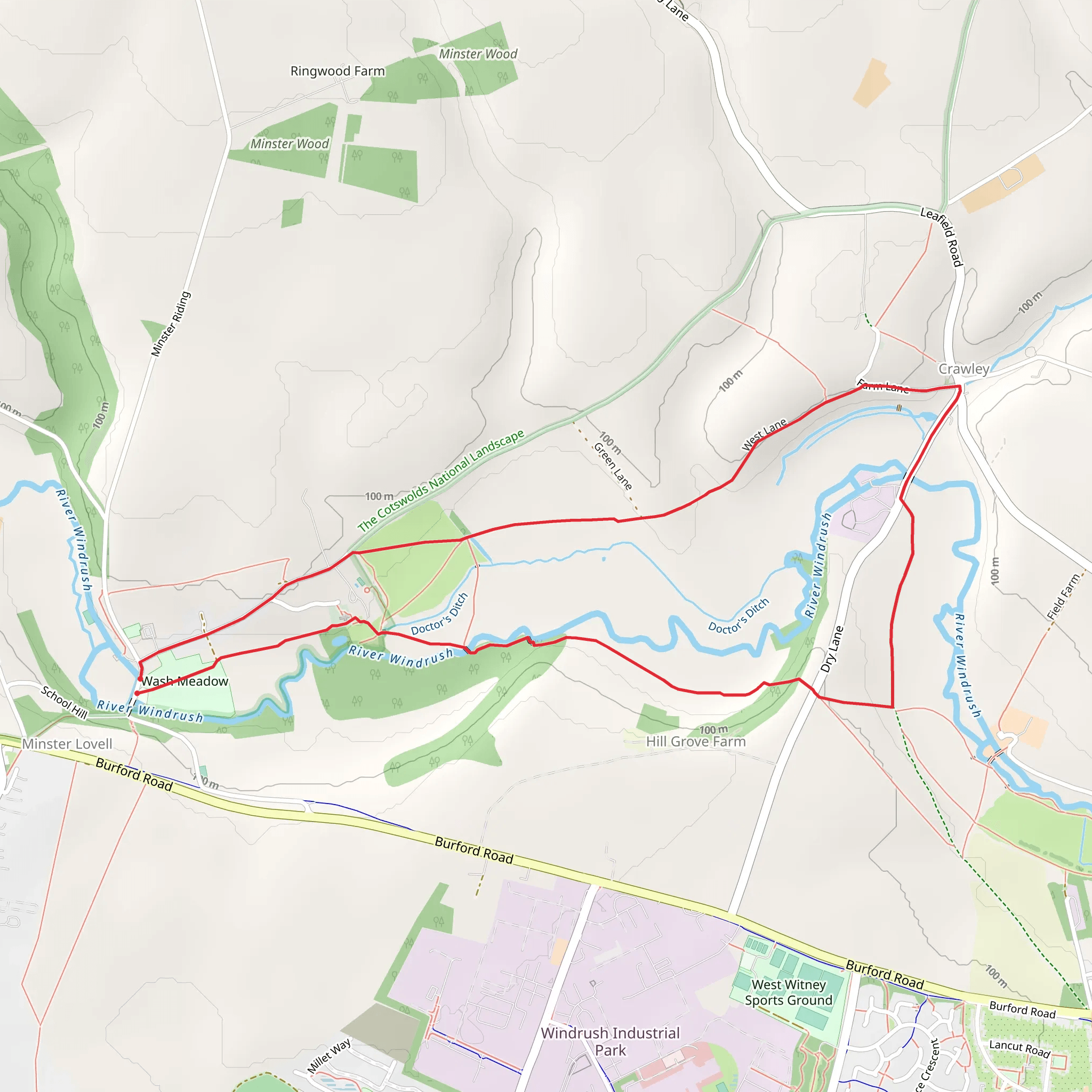 Minster Lovell Loop mobile static map