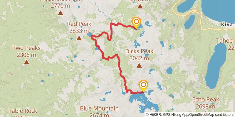 Tahoe To Yosemite Trail alt 1 Map