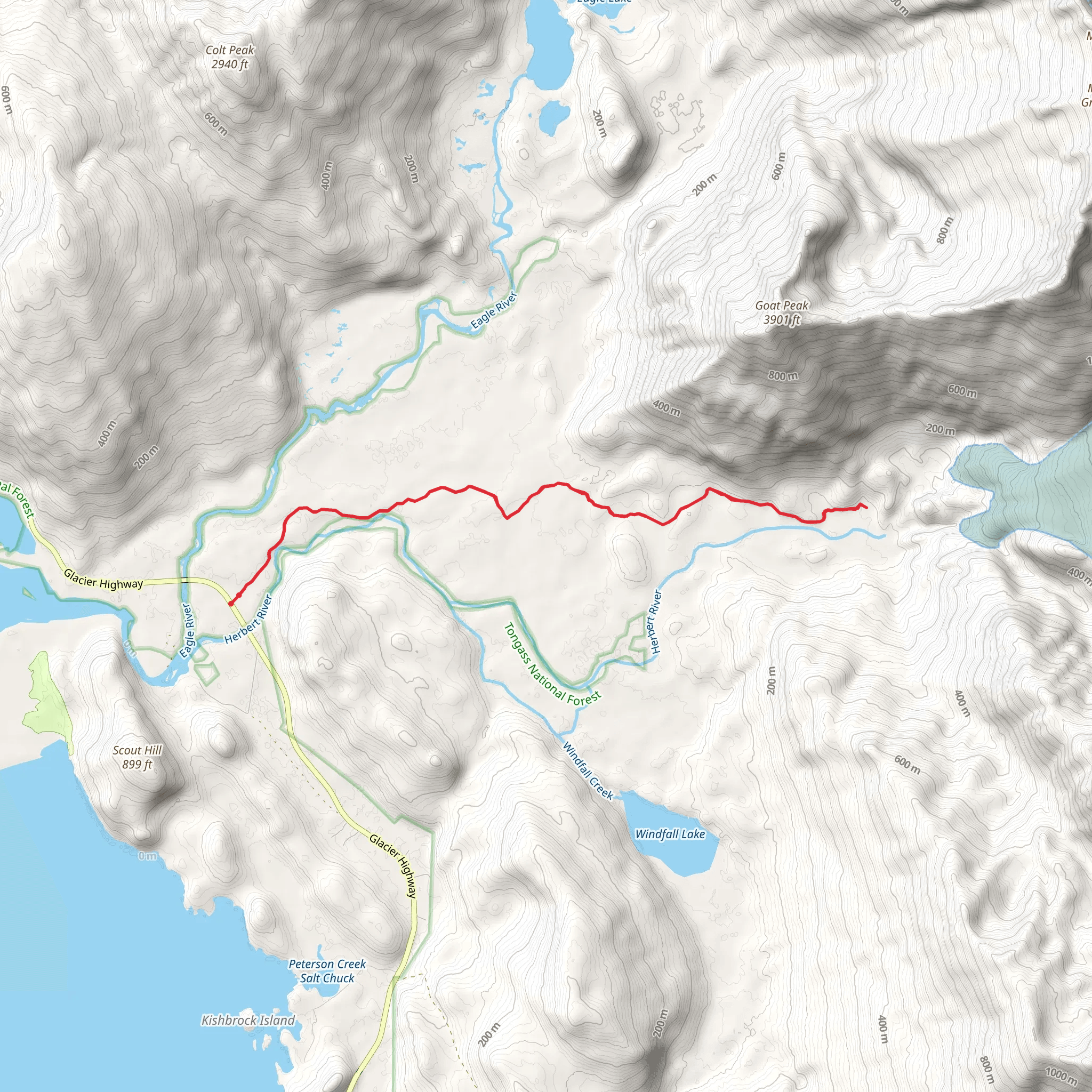 Herbert Glacier Trail mobile static map
