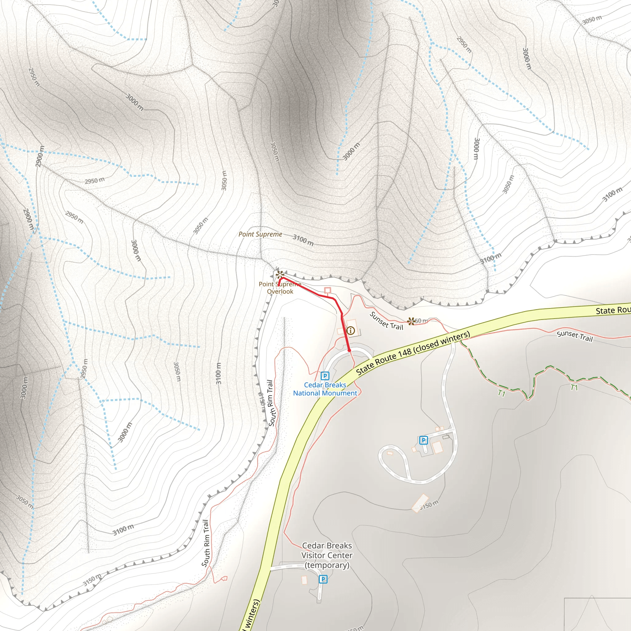 Cedar Breaks Visitor Center Walk mobile static map