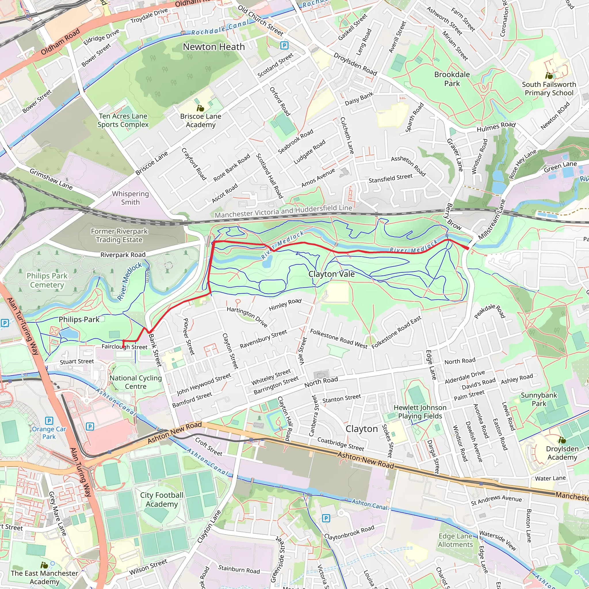 Clayton Vale Walk mobile static map