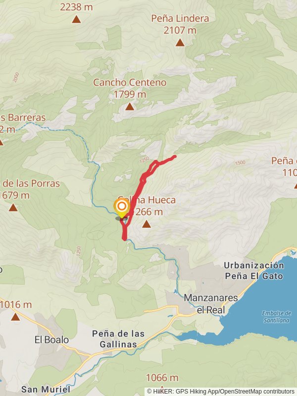 Shapes of La Pedriza Trail - Long mobile static map